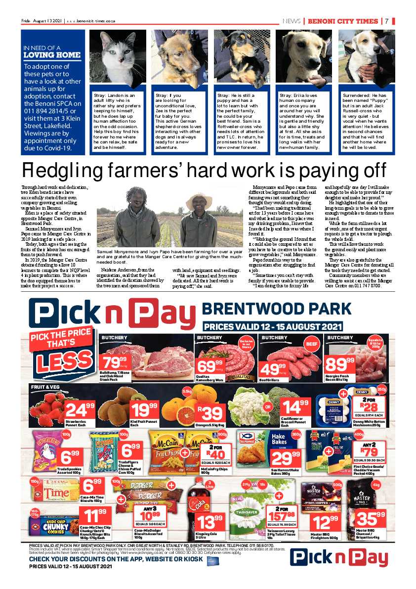 Benoni City Times 13 August 2021 page 7