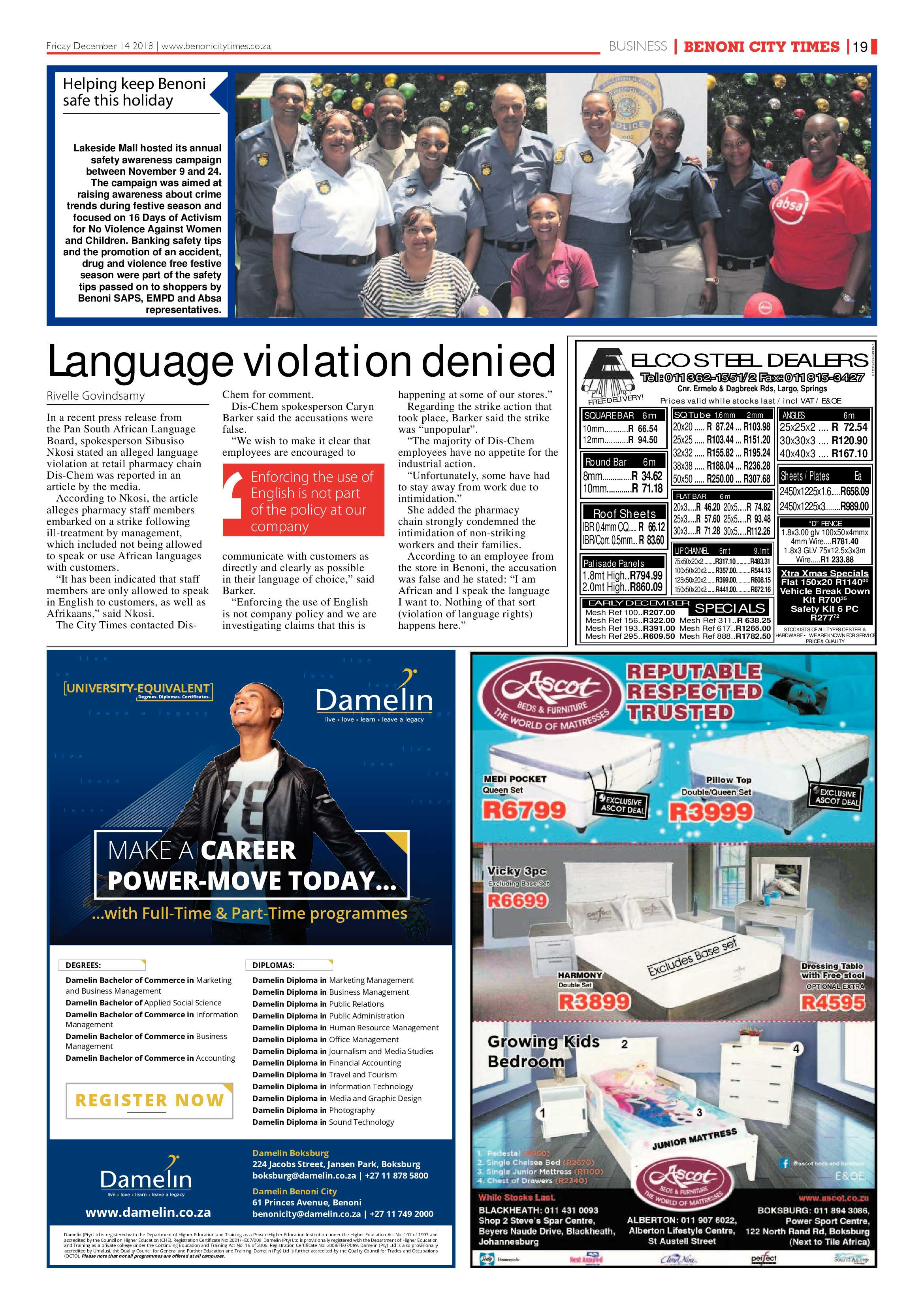 Benoni City Times 13 December 2018 page 21