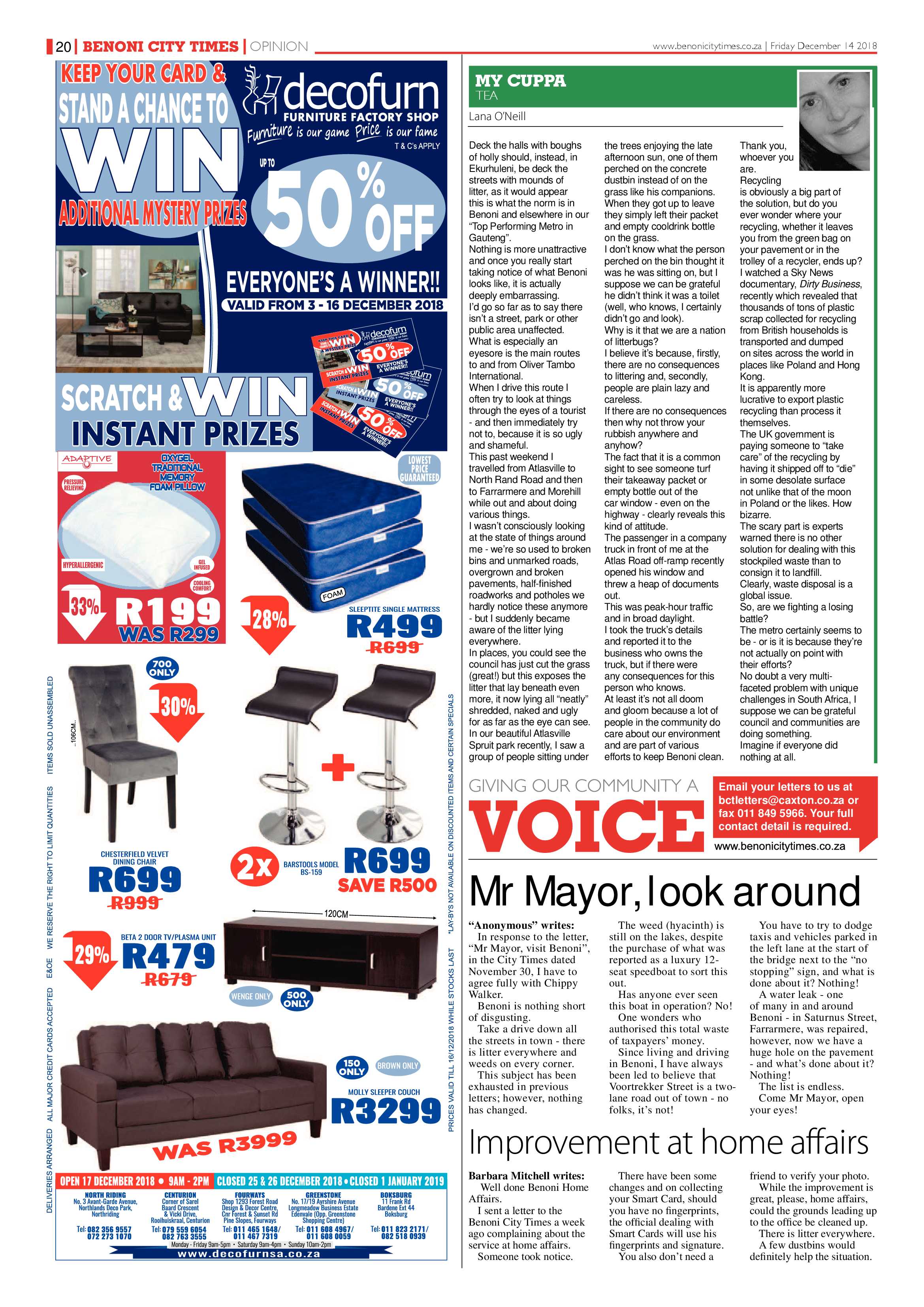 Benoni City Times 13 December 2018 page 22