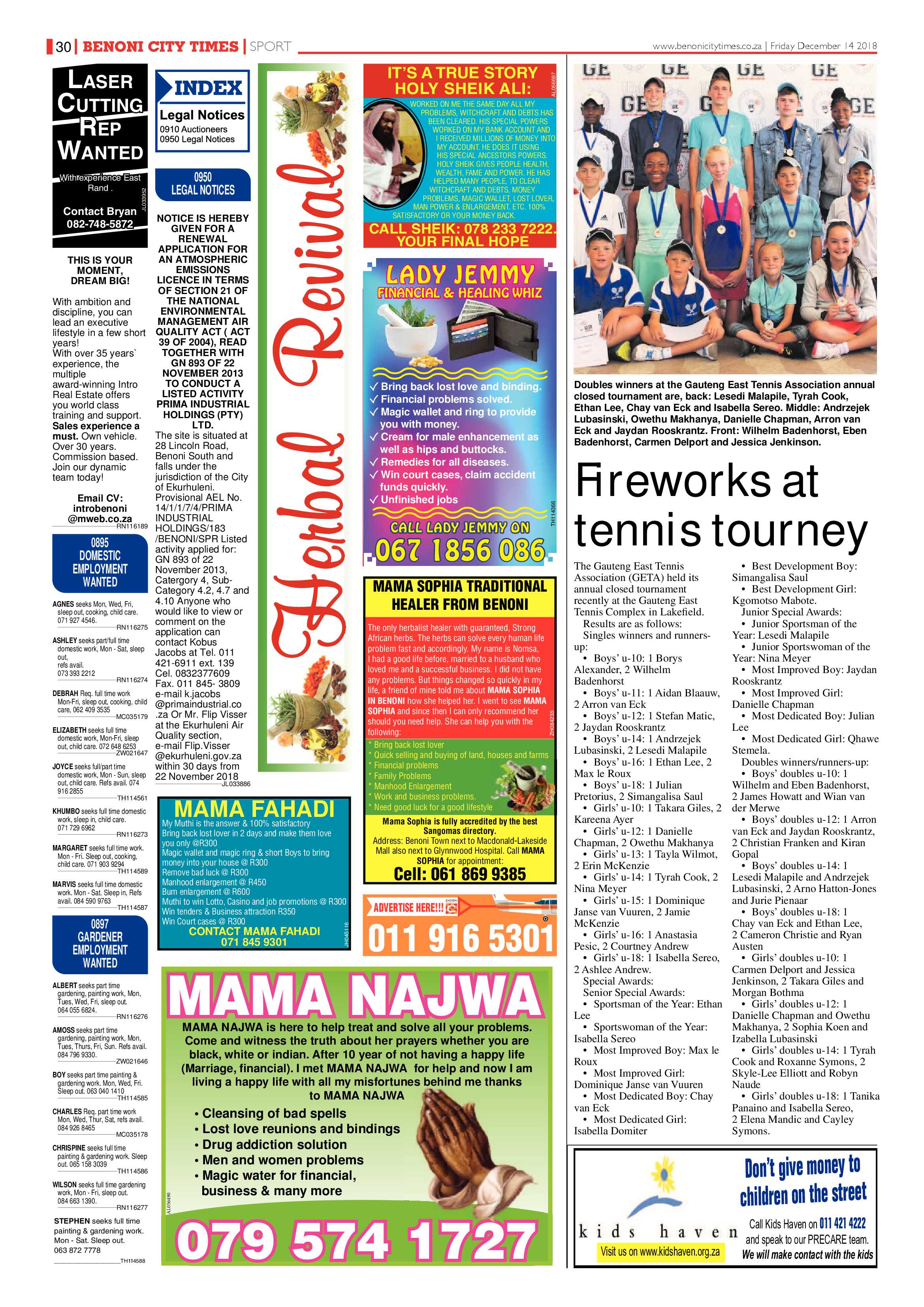 Benoni City Times 13 December 2018 page 32