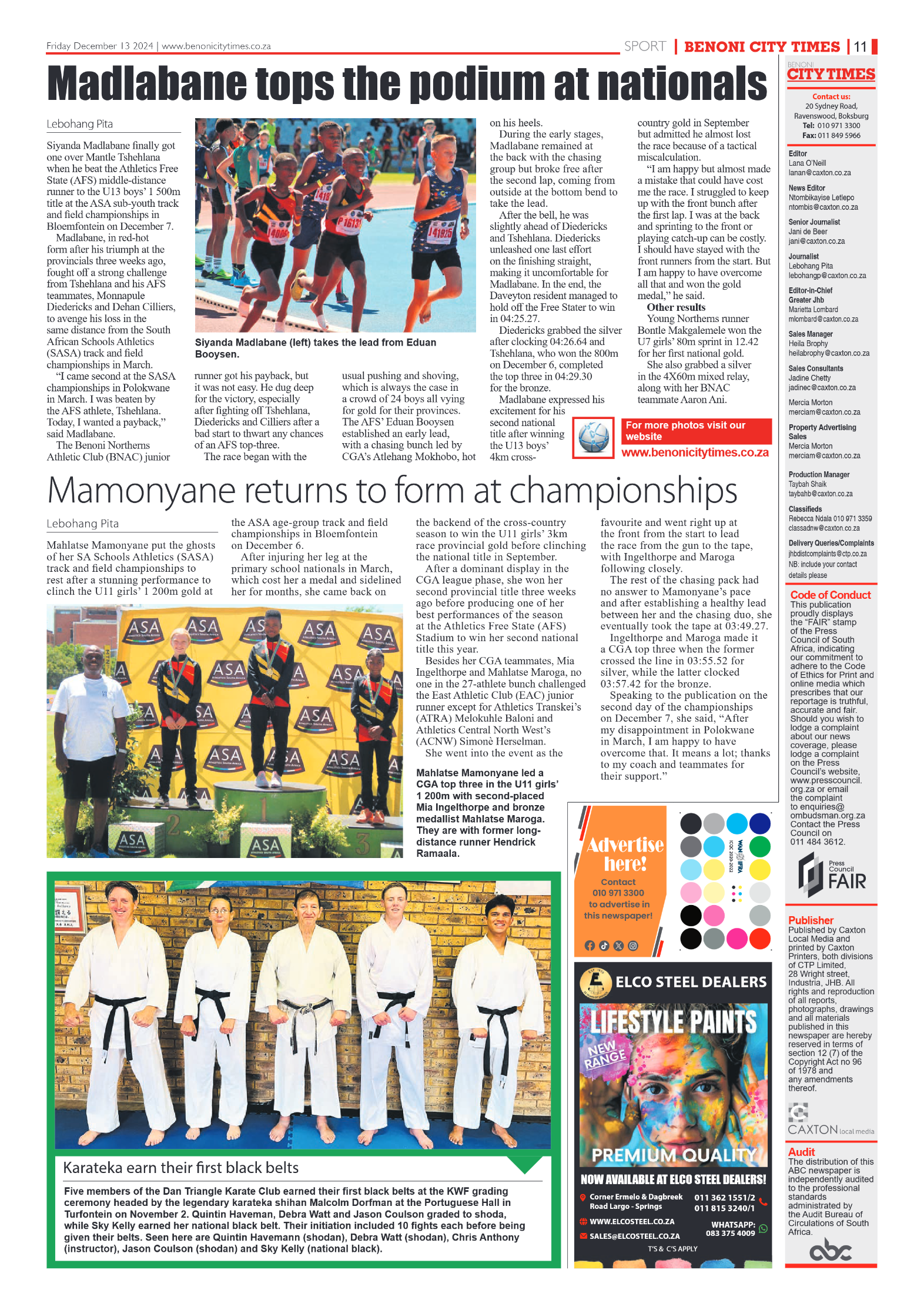 Benoni City Times 13 December 2024 page 11