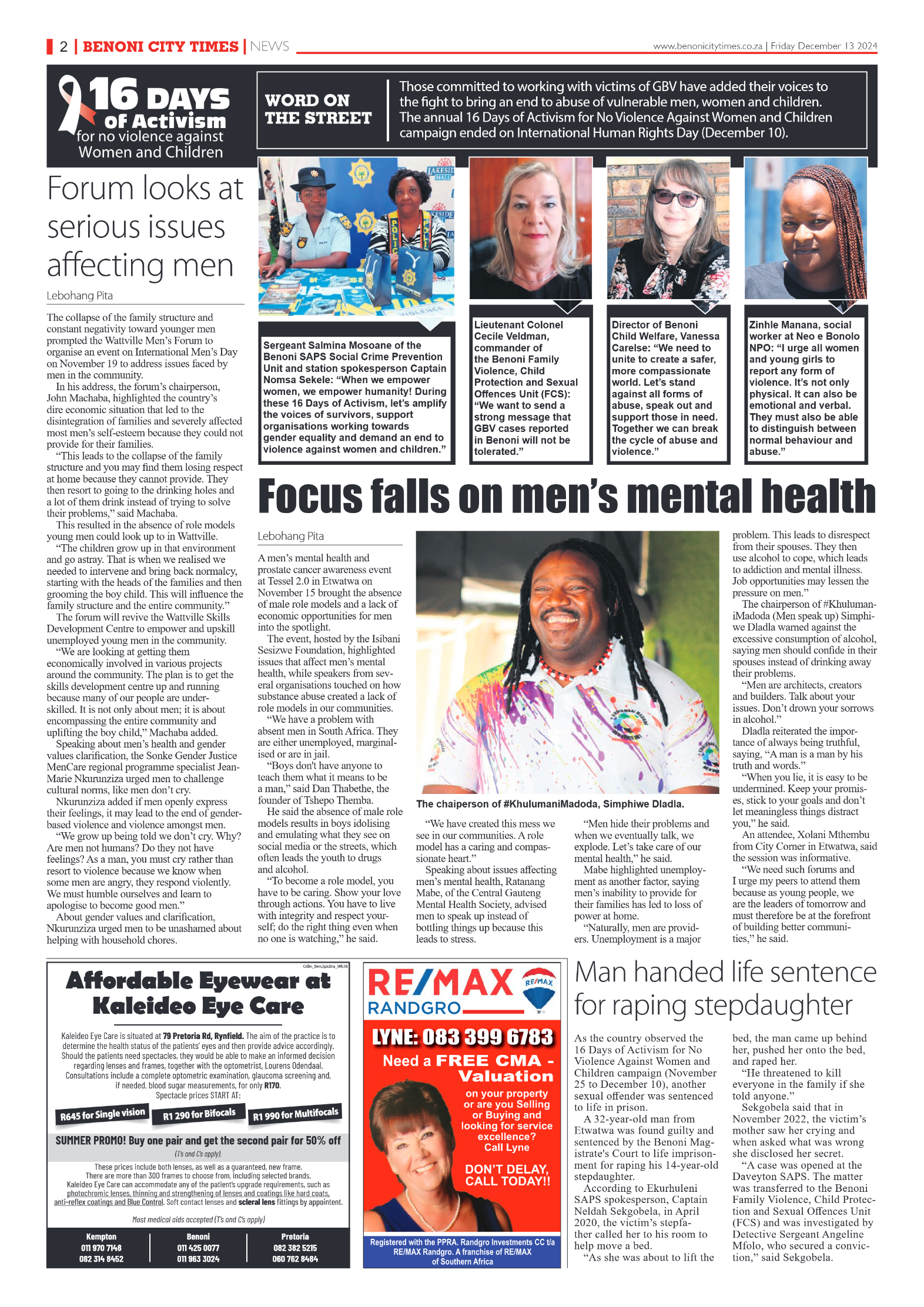 Benoni City Times 13 December 2024 page 2