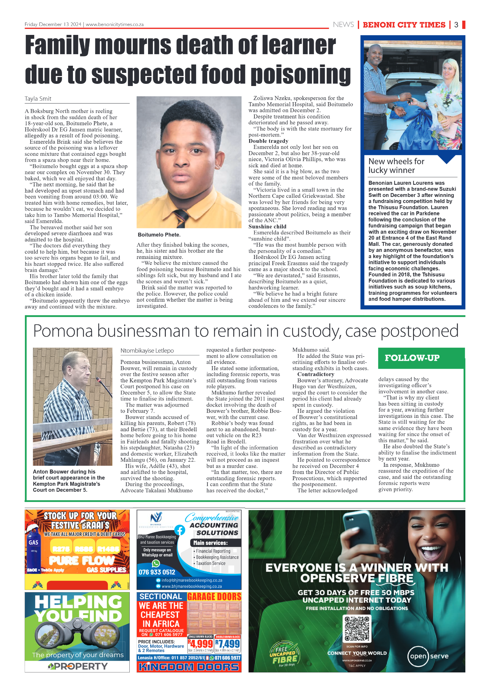 Benoni City Times 13 December 2024 page 3