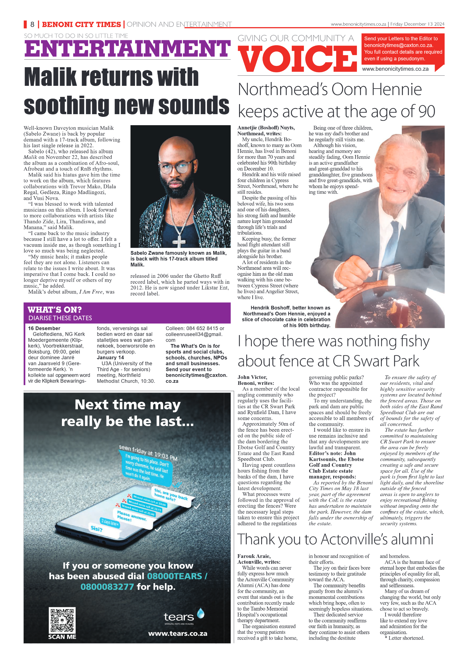 Benoni City Times 13 December 2024 page 8