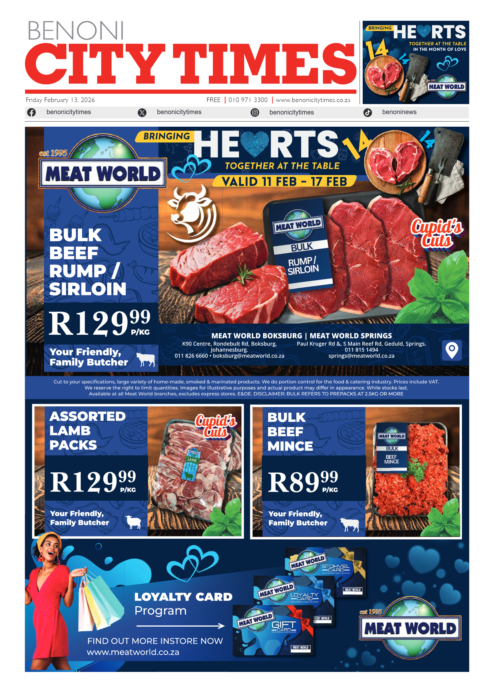 Benoni City Times 13 February 2026 page 1