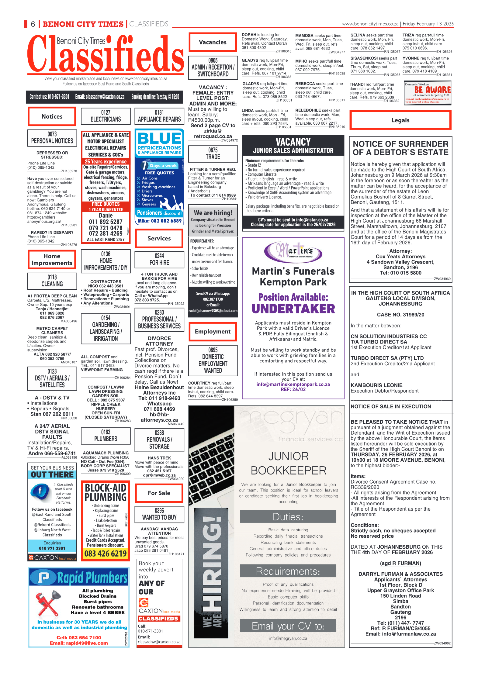 Benoni City Times 13 February 2026 page 8