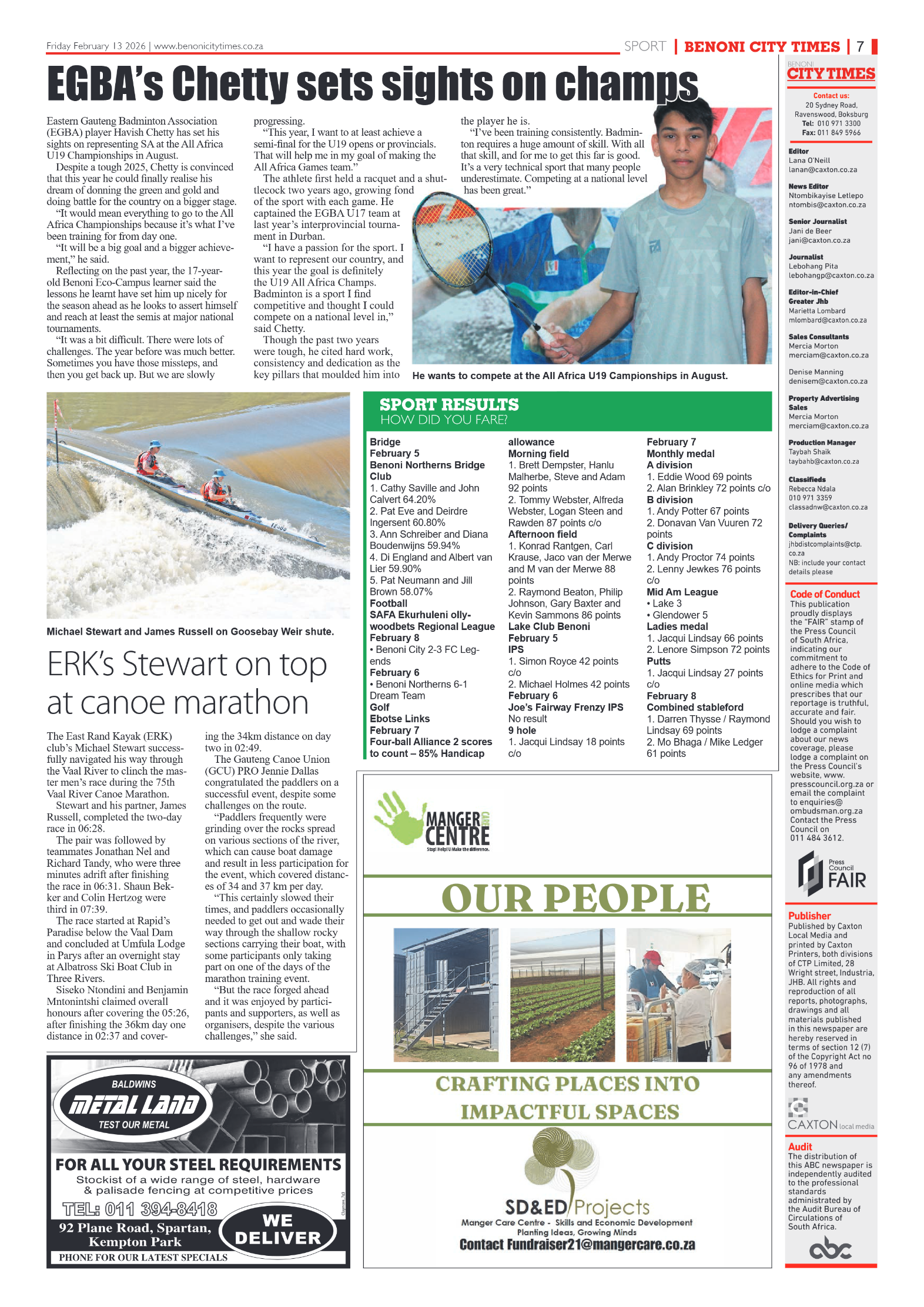 Benoni City Times 13 February 2026 page 9