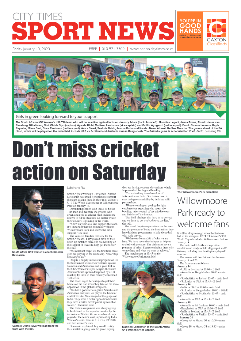 Benoni City Times 13 January 2023 page 12