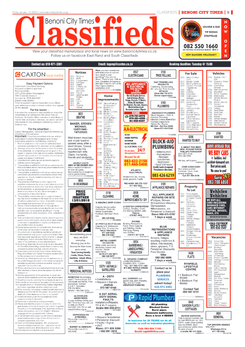 Benoni City Times 13 January 2023 page 9