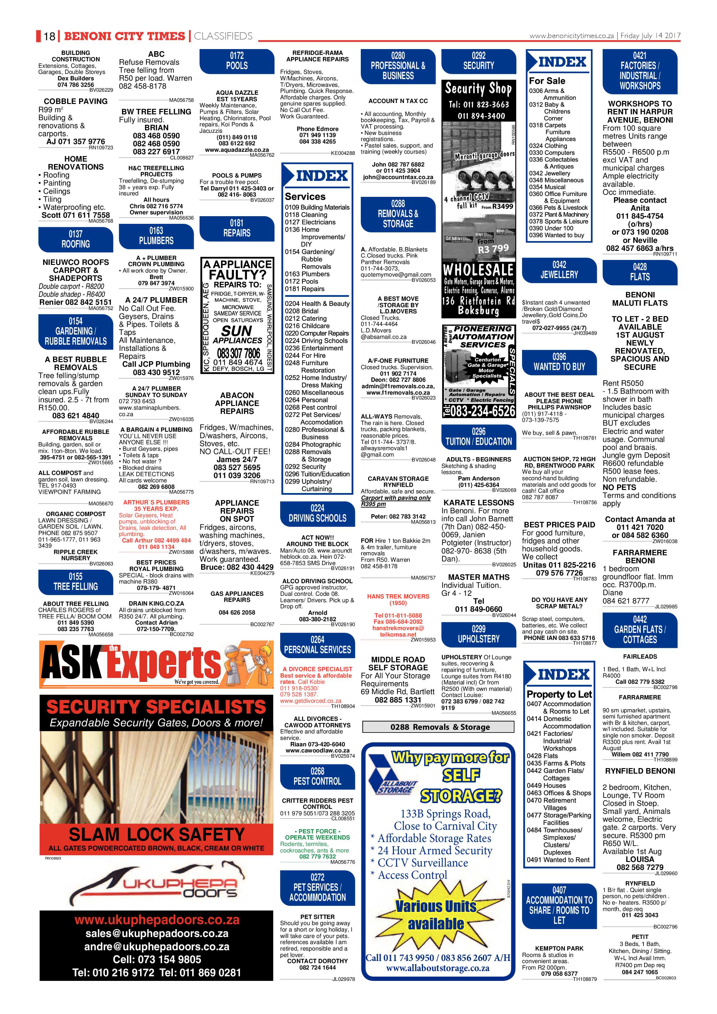 Benoni City Times 13 July 2017 page 18