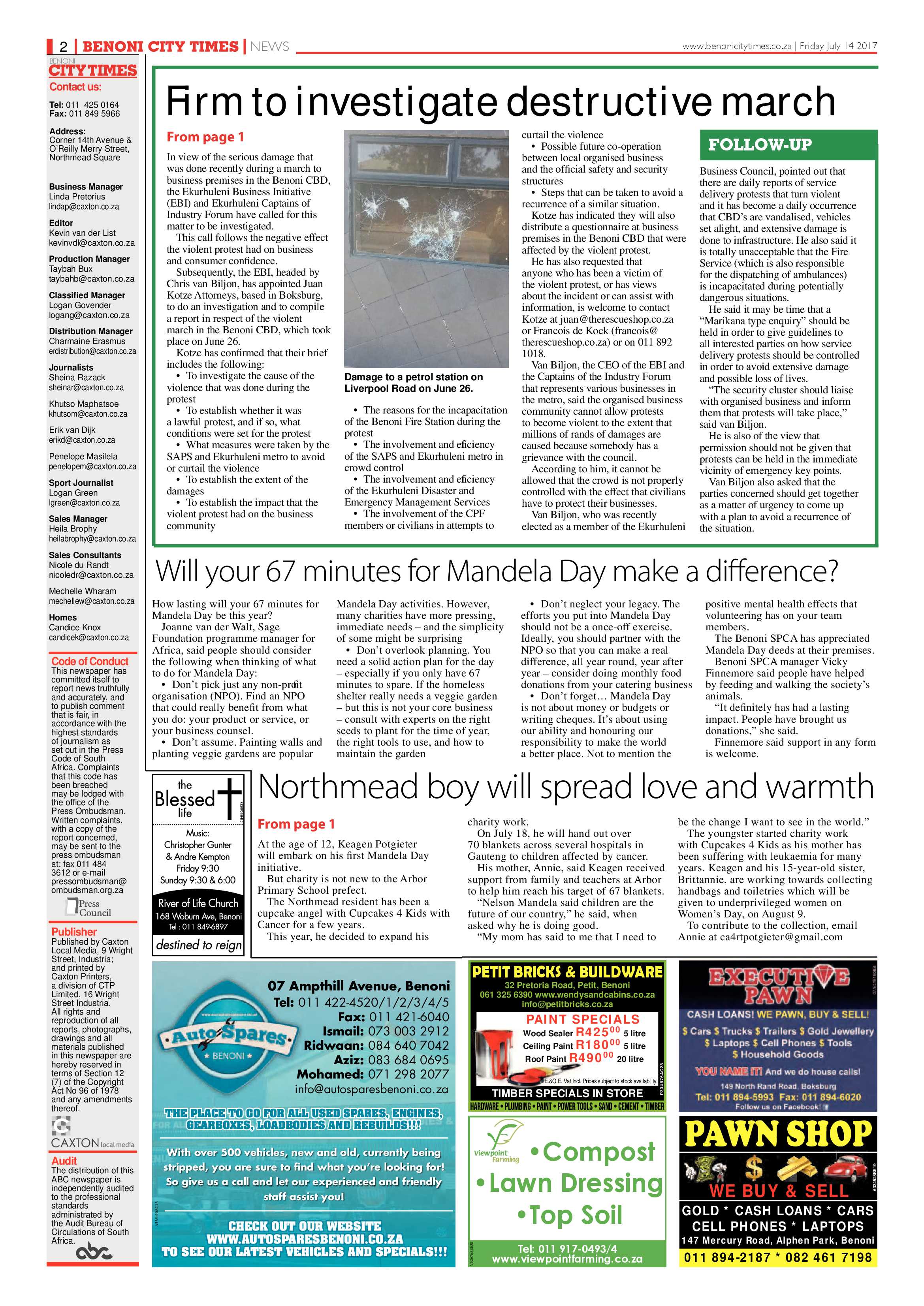 Benoni City Times 13 July 2017 page 2