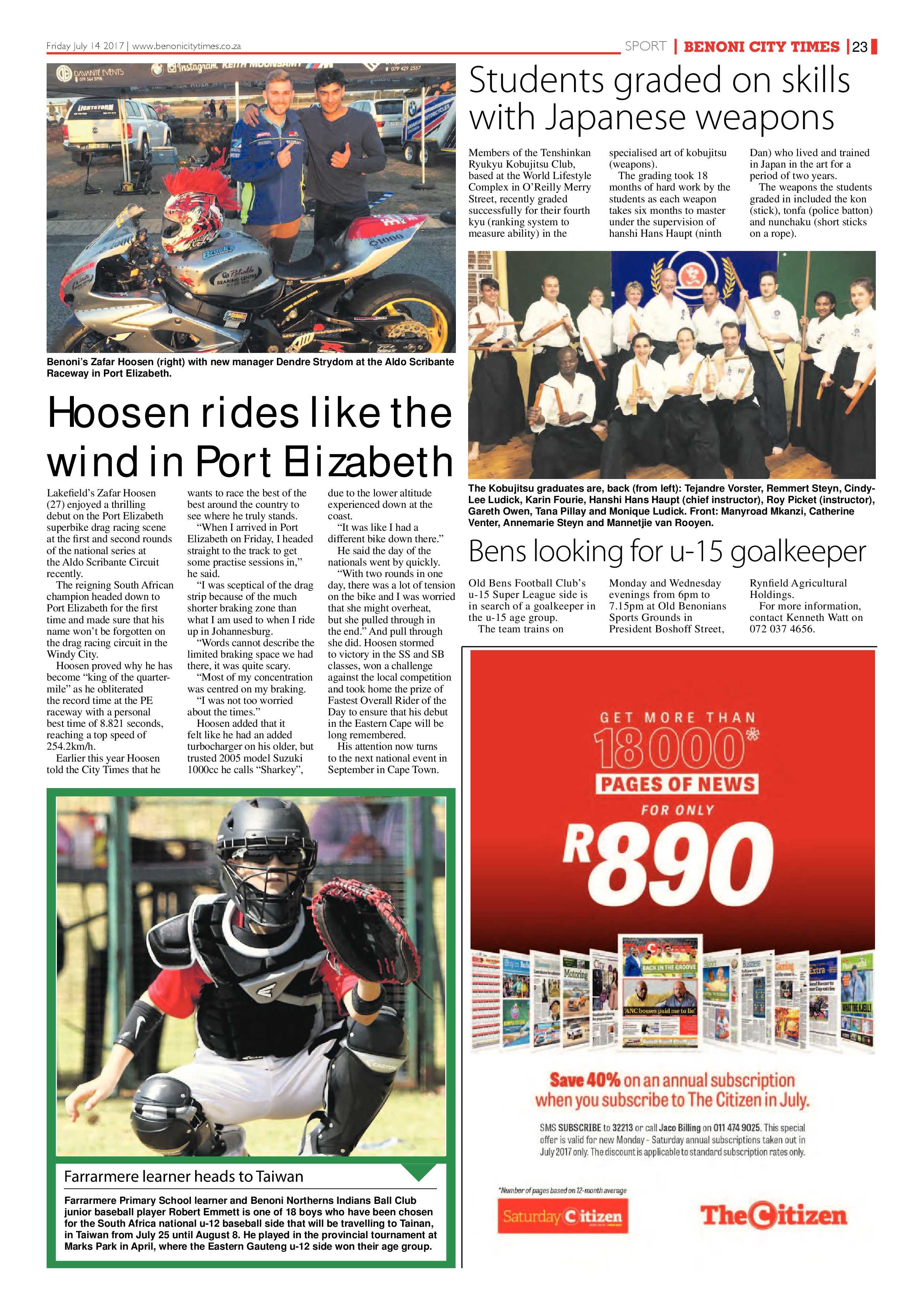 Benoni City Times 13 July 2017 page 23
