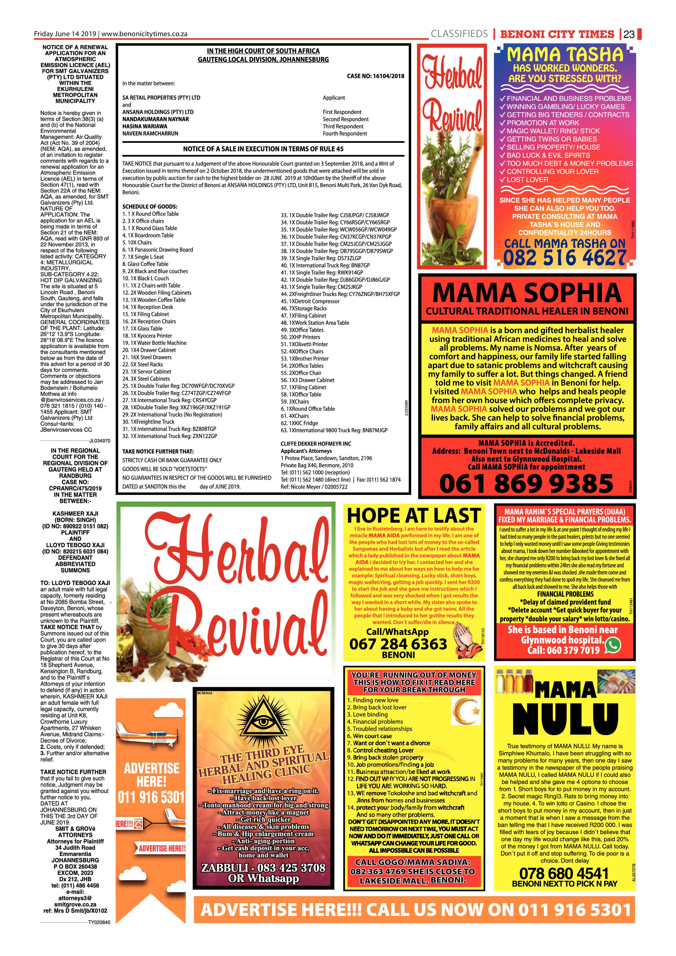 Benoni City Times 13 June 2019 page 23