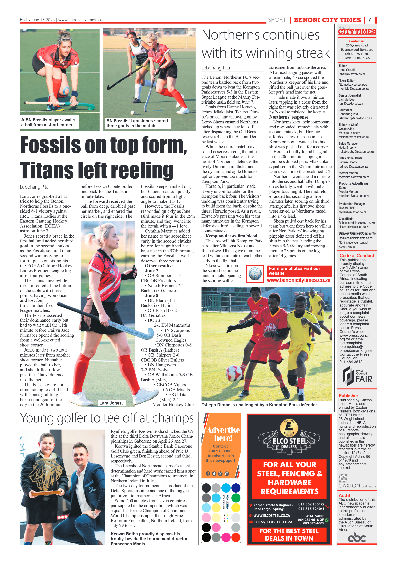 Benoni City Times 13 June 2025 page 9