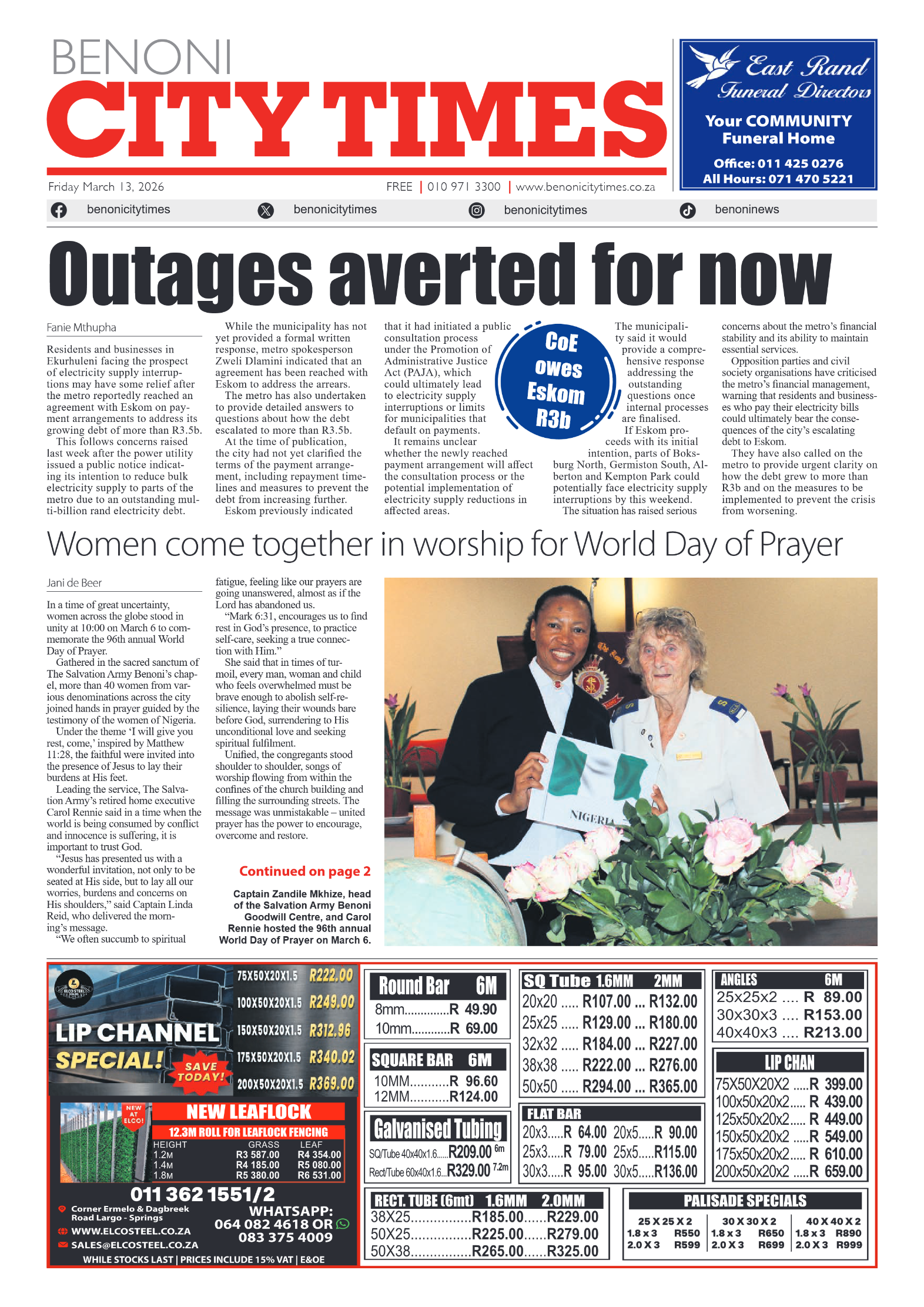 Benoni City Times 13 March 2026 page 3
