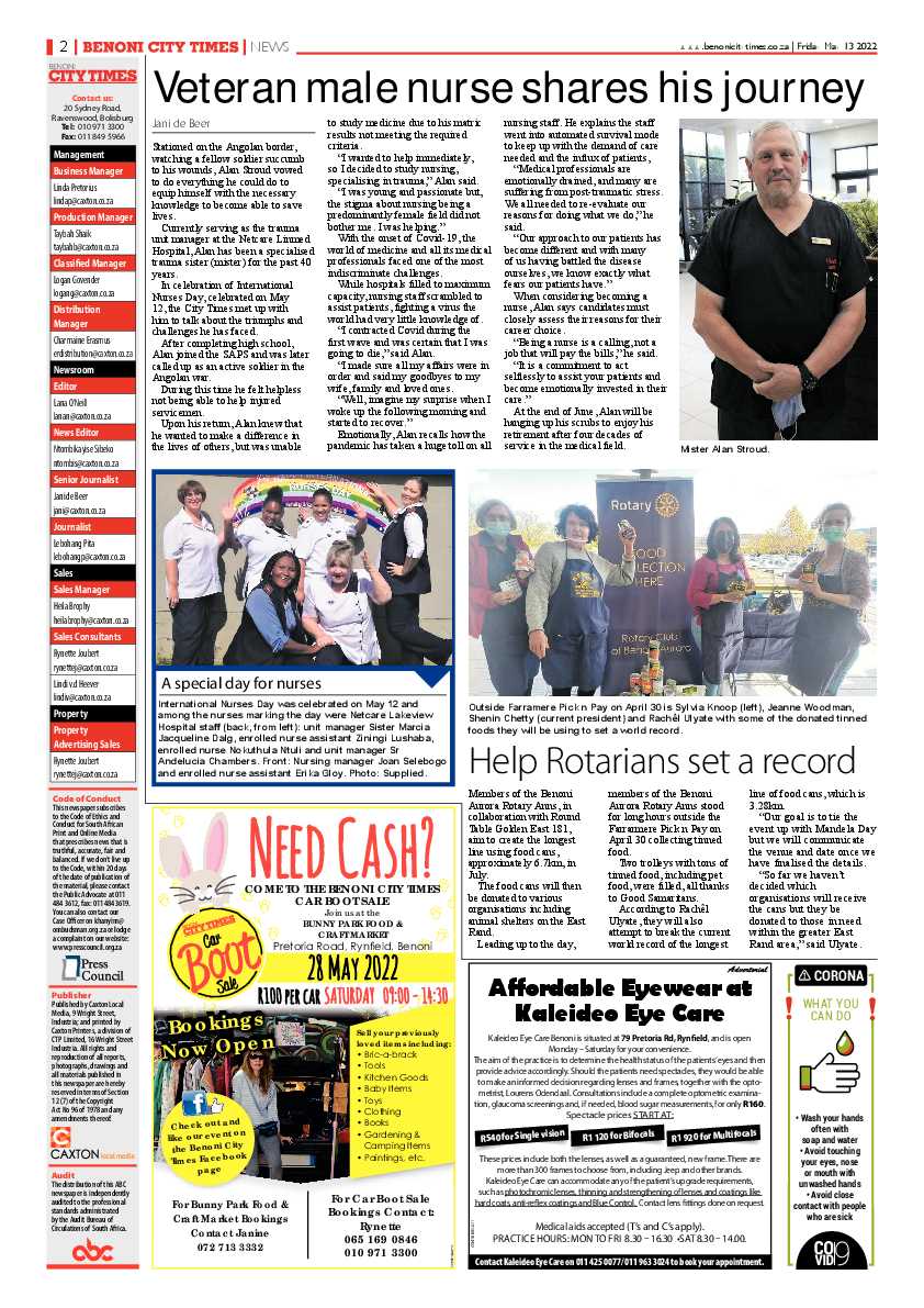 Benoni City Times 13 May 2022 page 2