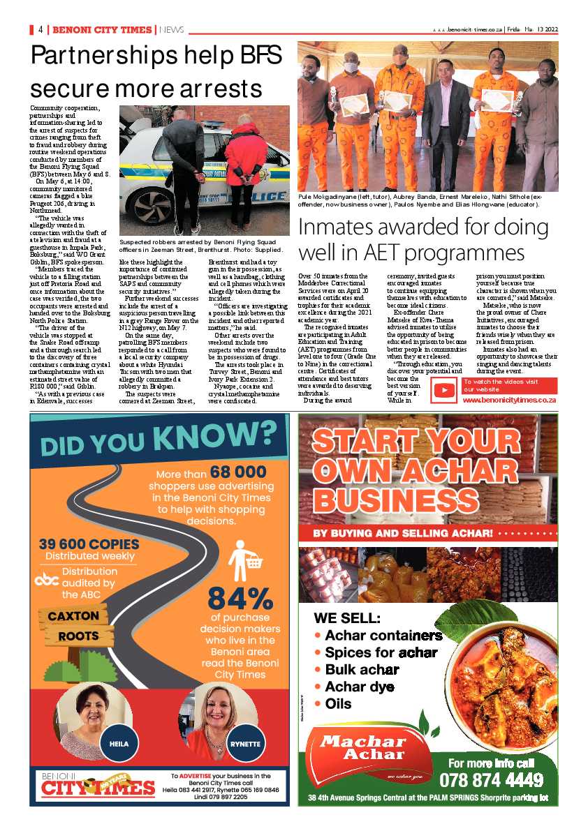 Benoni City Times 13 May 2022 page 4