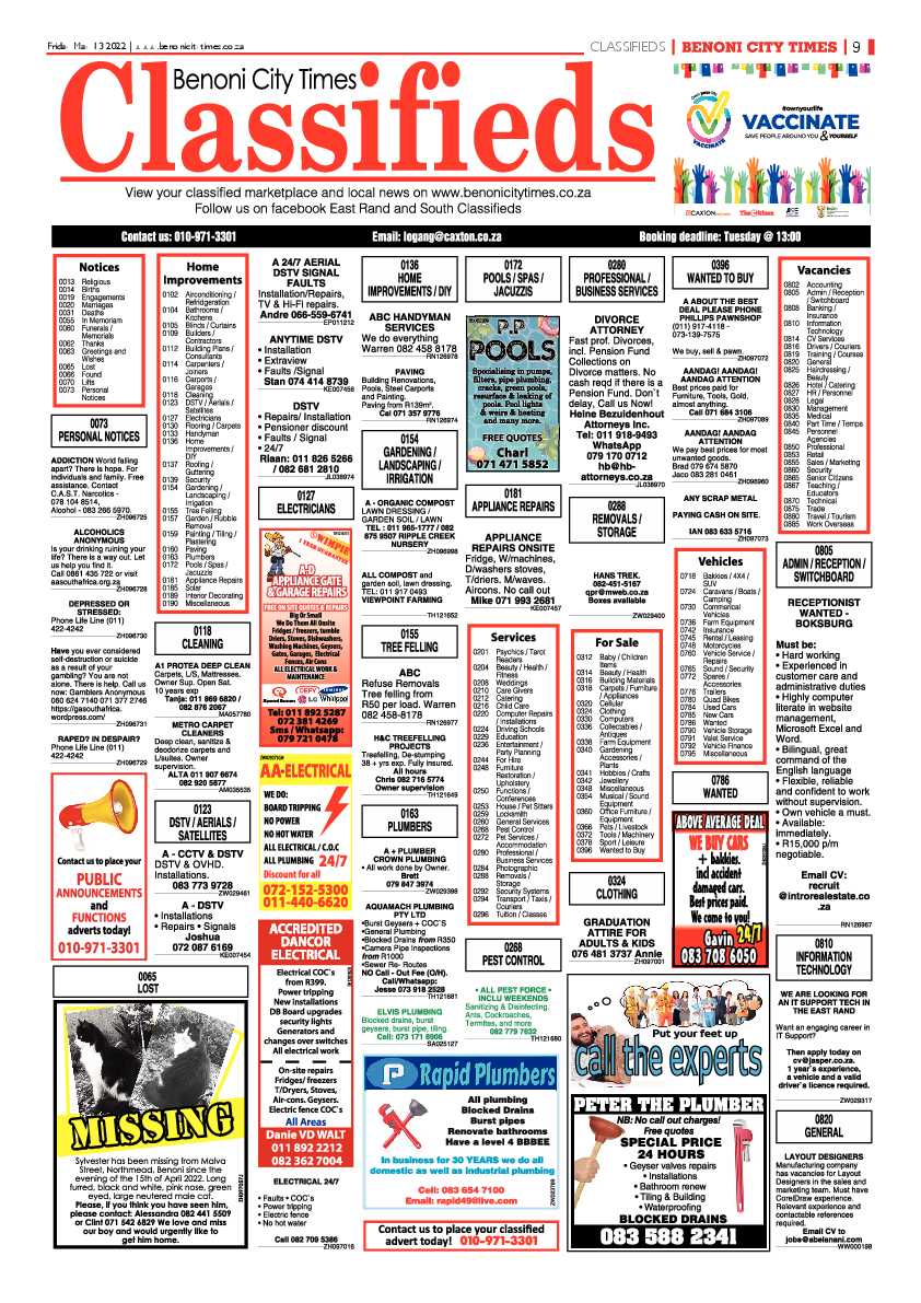 Benoni City Times 13 May 2022 page 9