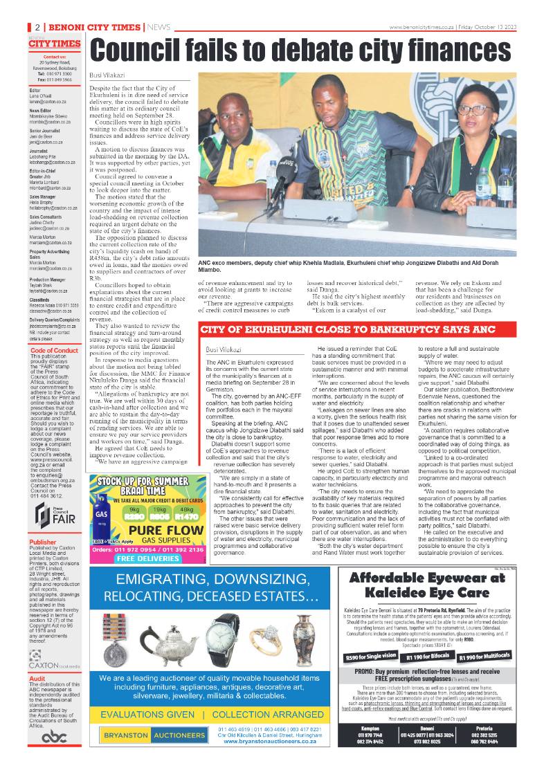 Benoni City Times 13 October 2023 page 2