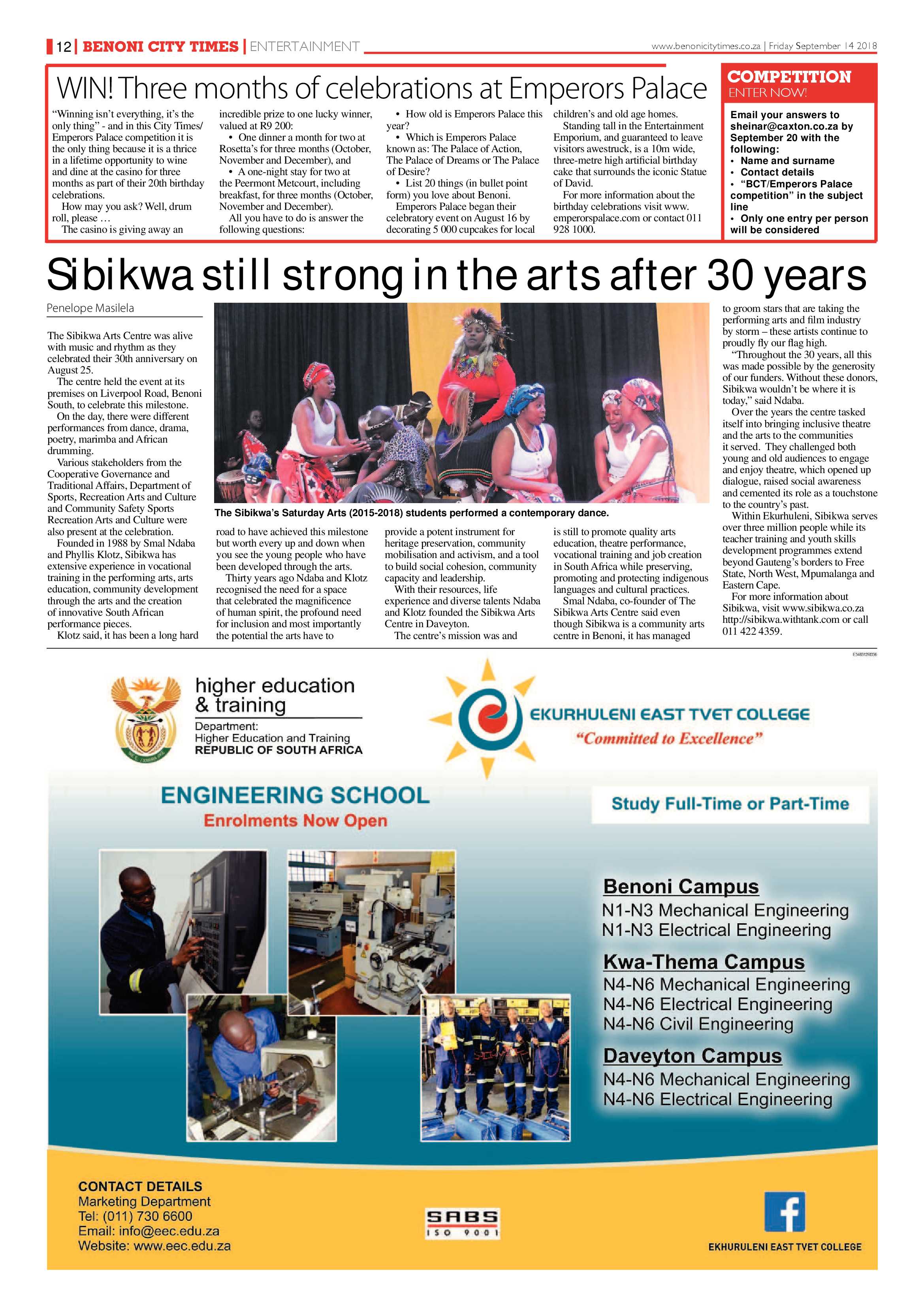 Benoni City Times 13 September 2018 page 12