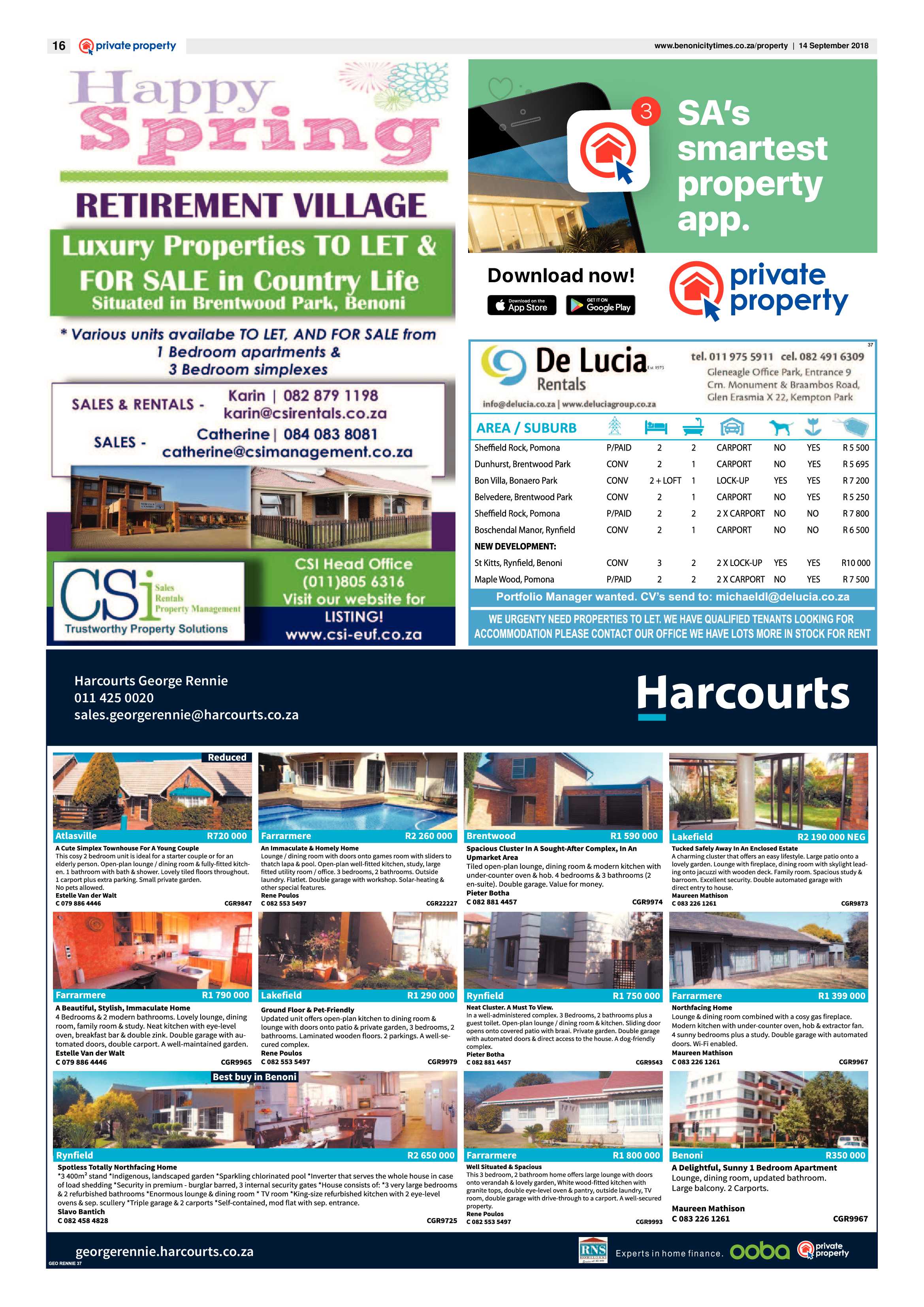 Benoni City Times 13 September 2018 page 16
