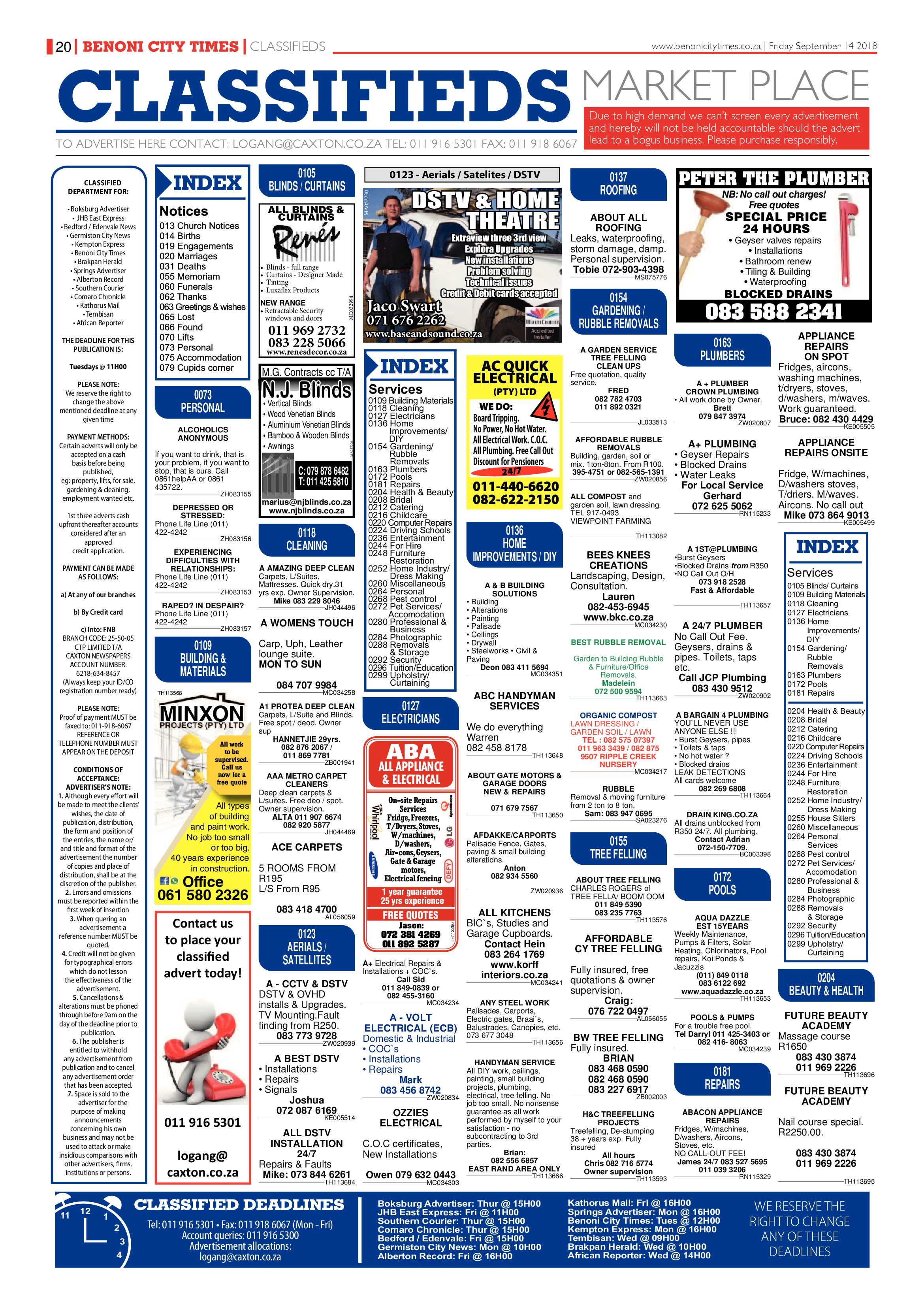 Benoni City Times 13 September 2018 page 20