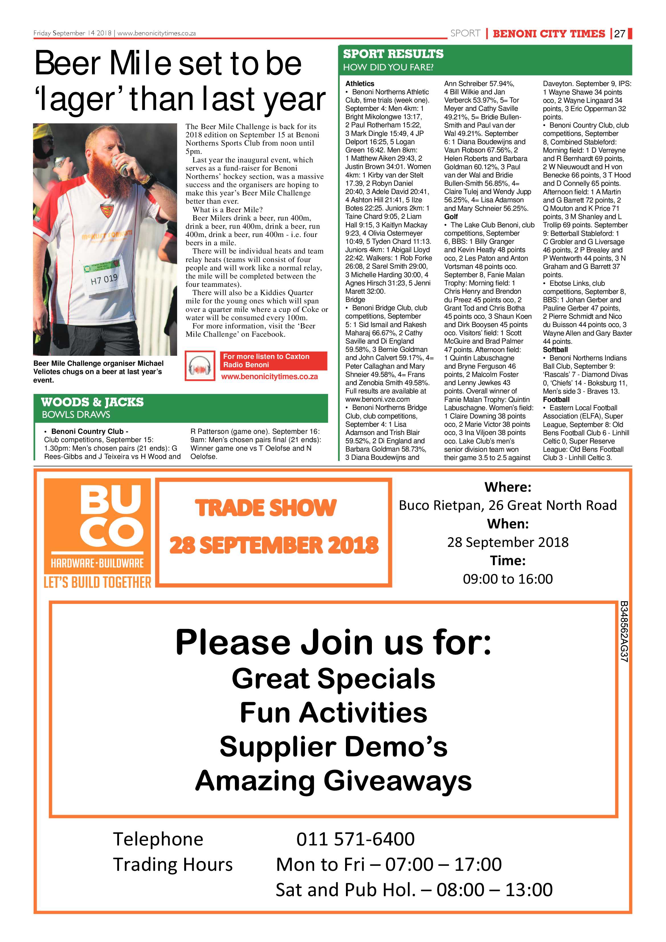 Benoni City Times 13 September 2018 page 27