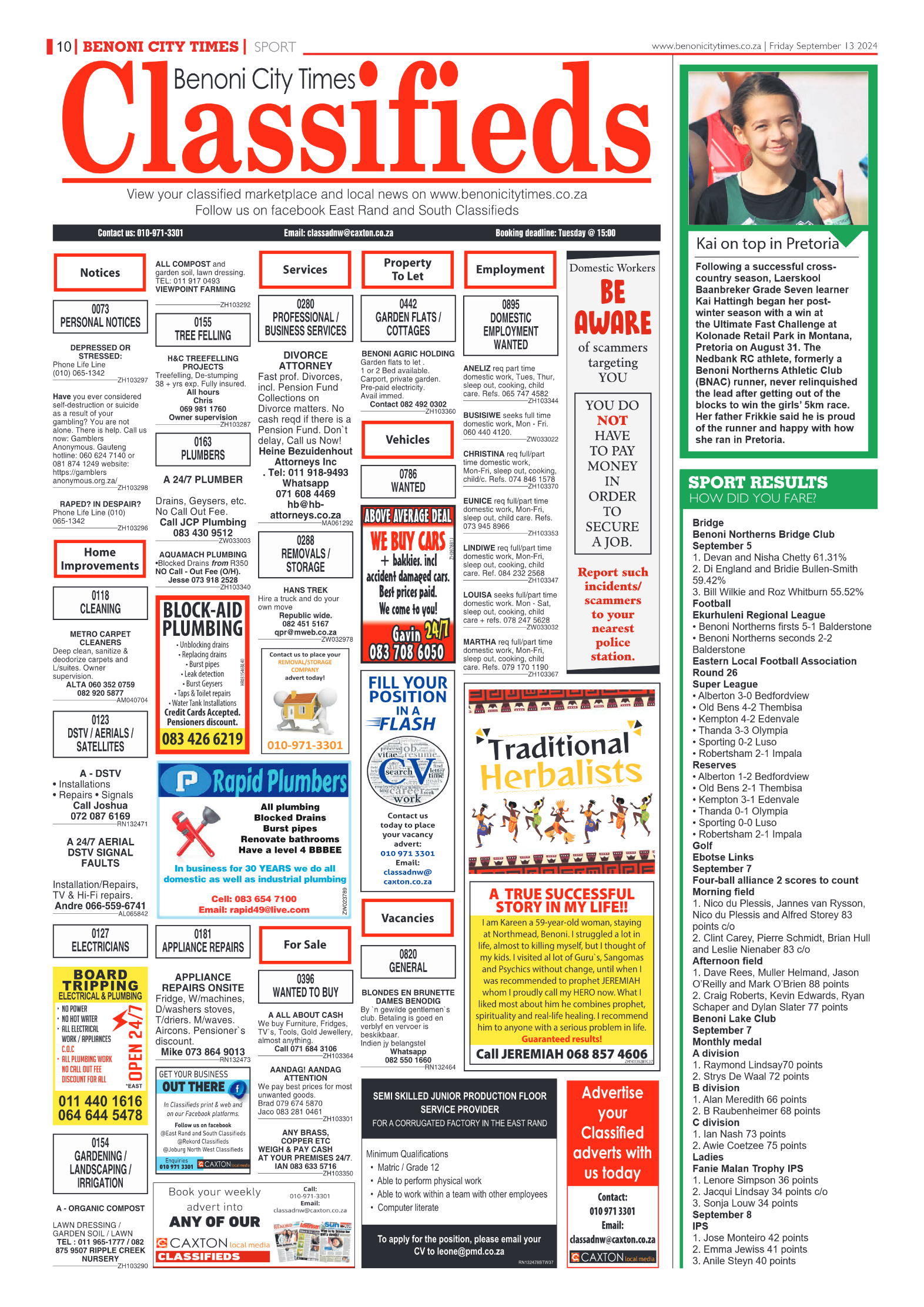 Benoni City Times 13 September 2024 page 10