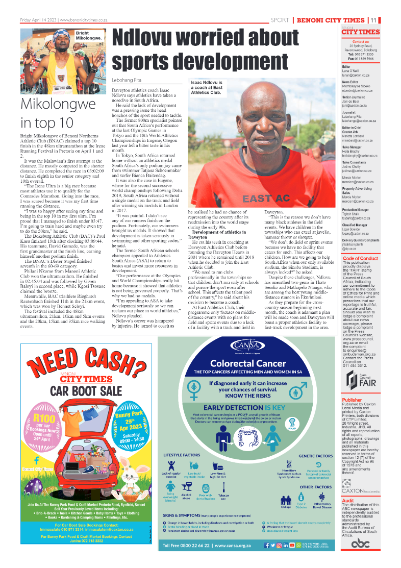 Benoni City Times 14 April 2023 page 11