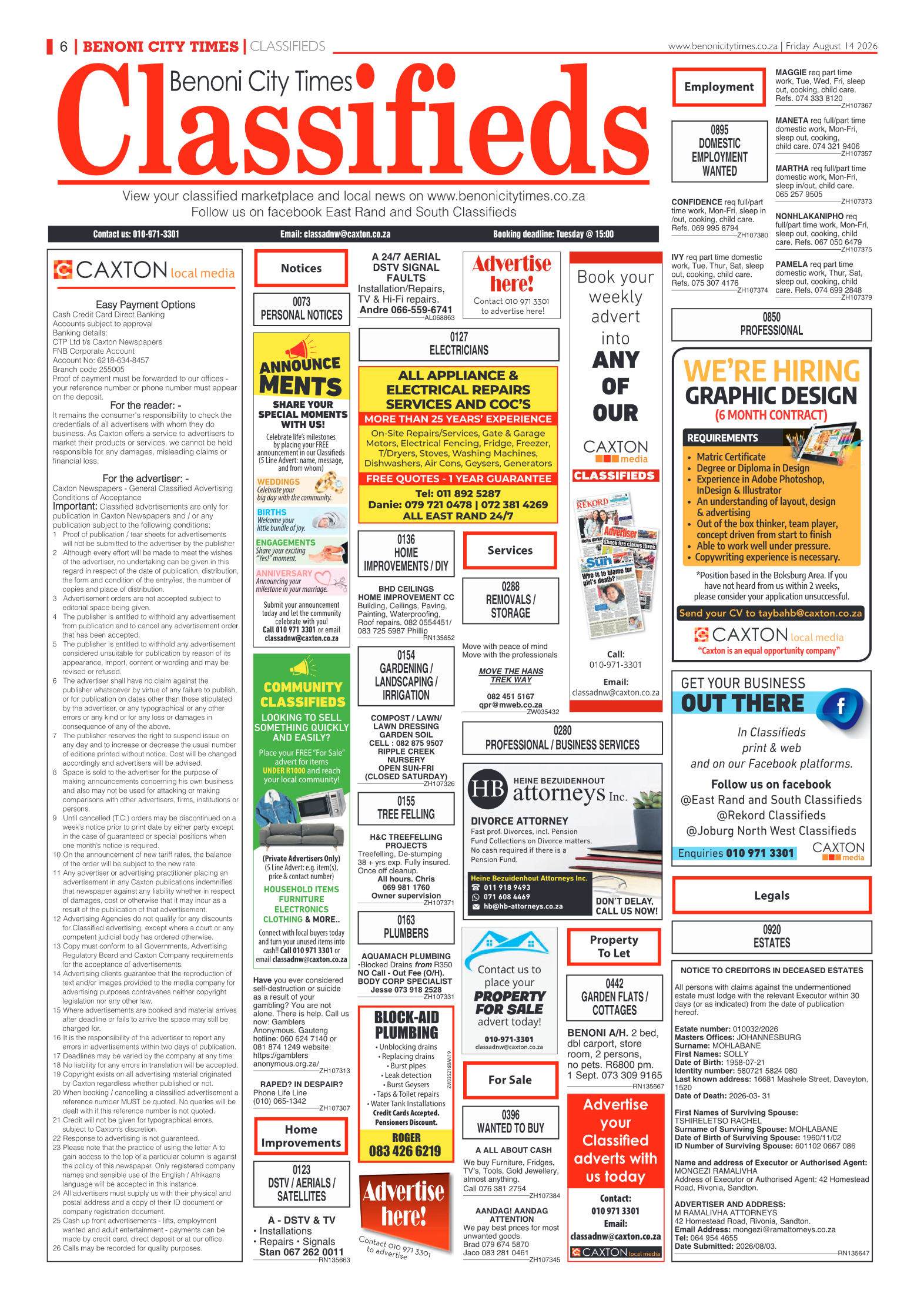 Benoni City Times 14 August 2026 page 6