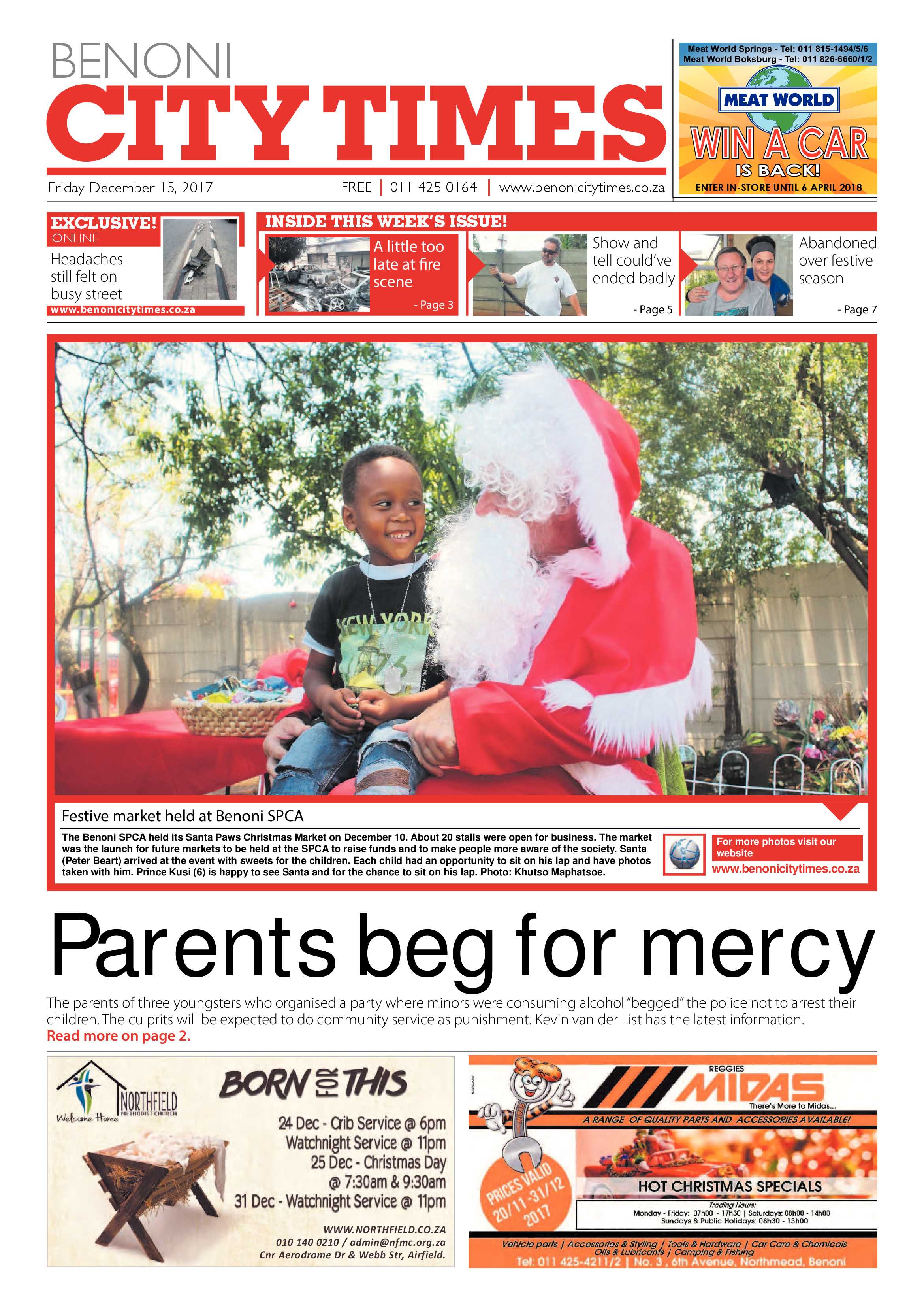 Benoni City Times 14 December 2017 page 1
