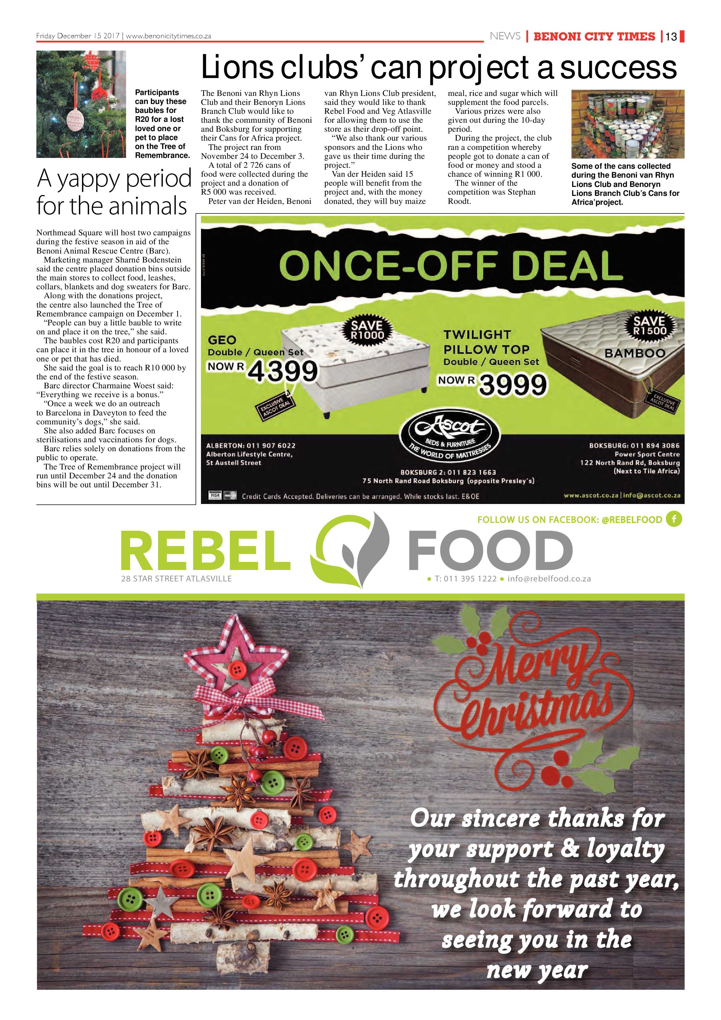Benoni City Times 14 December 2017 page 13