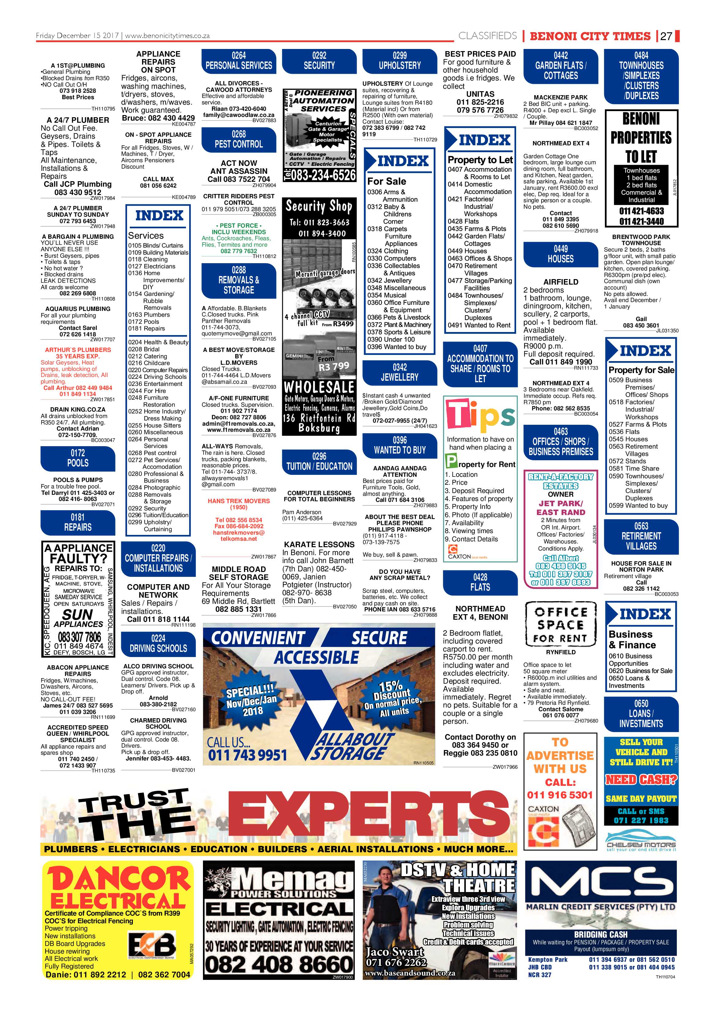 Benoni City Times 14 December 2017 page 27