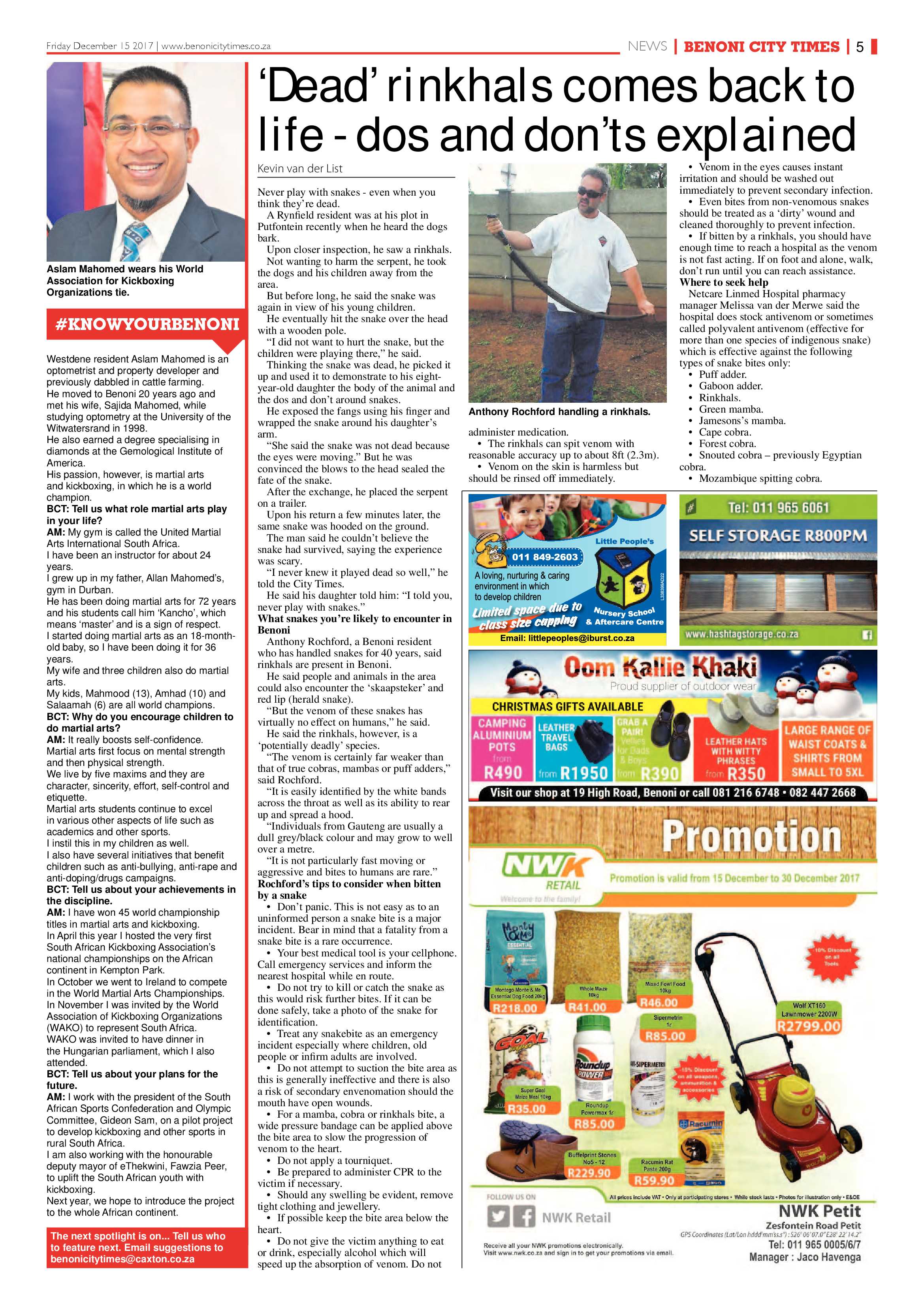 Benoni City Times 14 December 2017 page 5