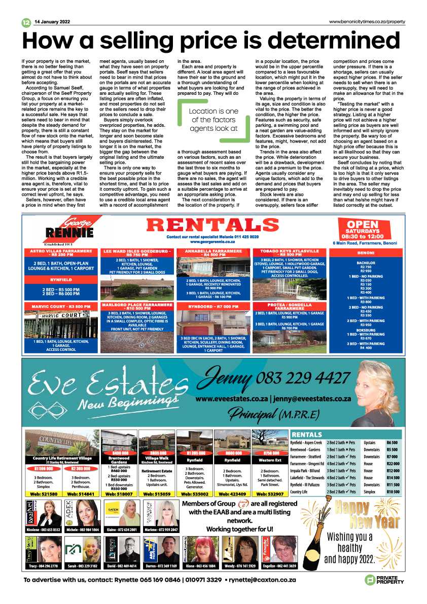 Benoni City Times 14 January 2022 page 12