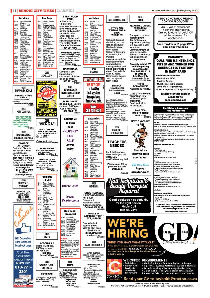 Benoni City Times 14 January 2022 page 14
