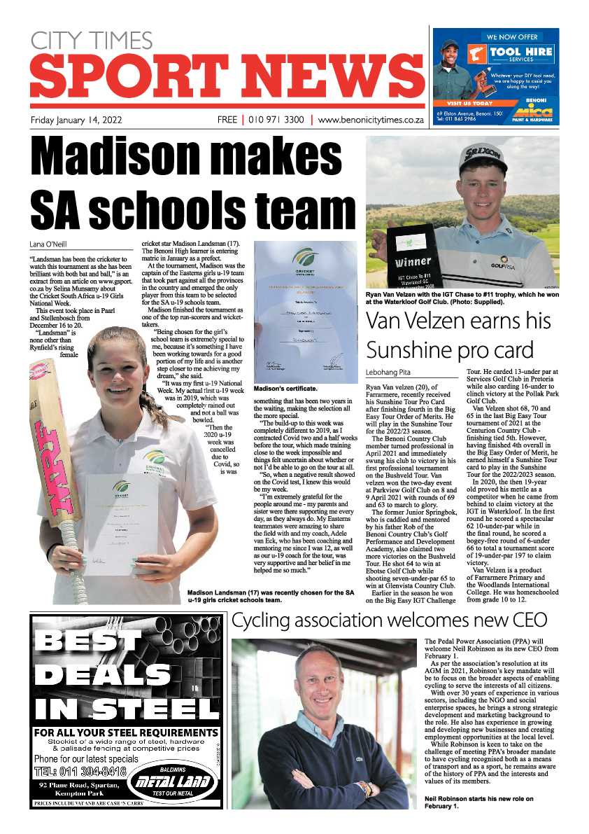 Benoni City Times 14 January 2022 page 16