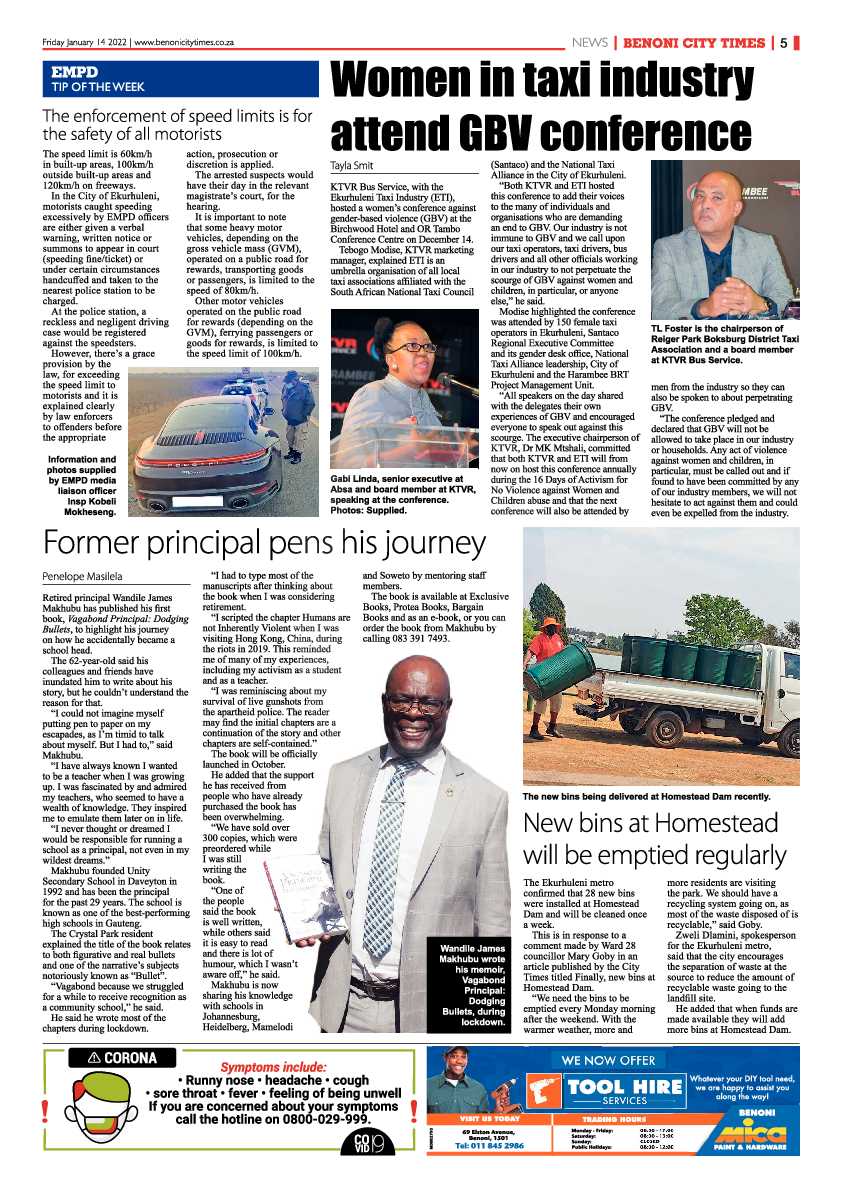 Benoni City Times 14 January 2022 page 5