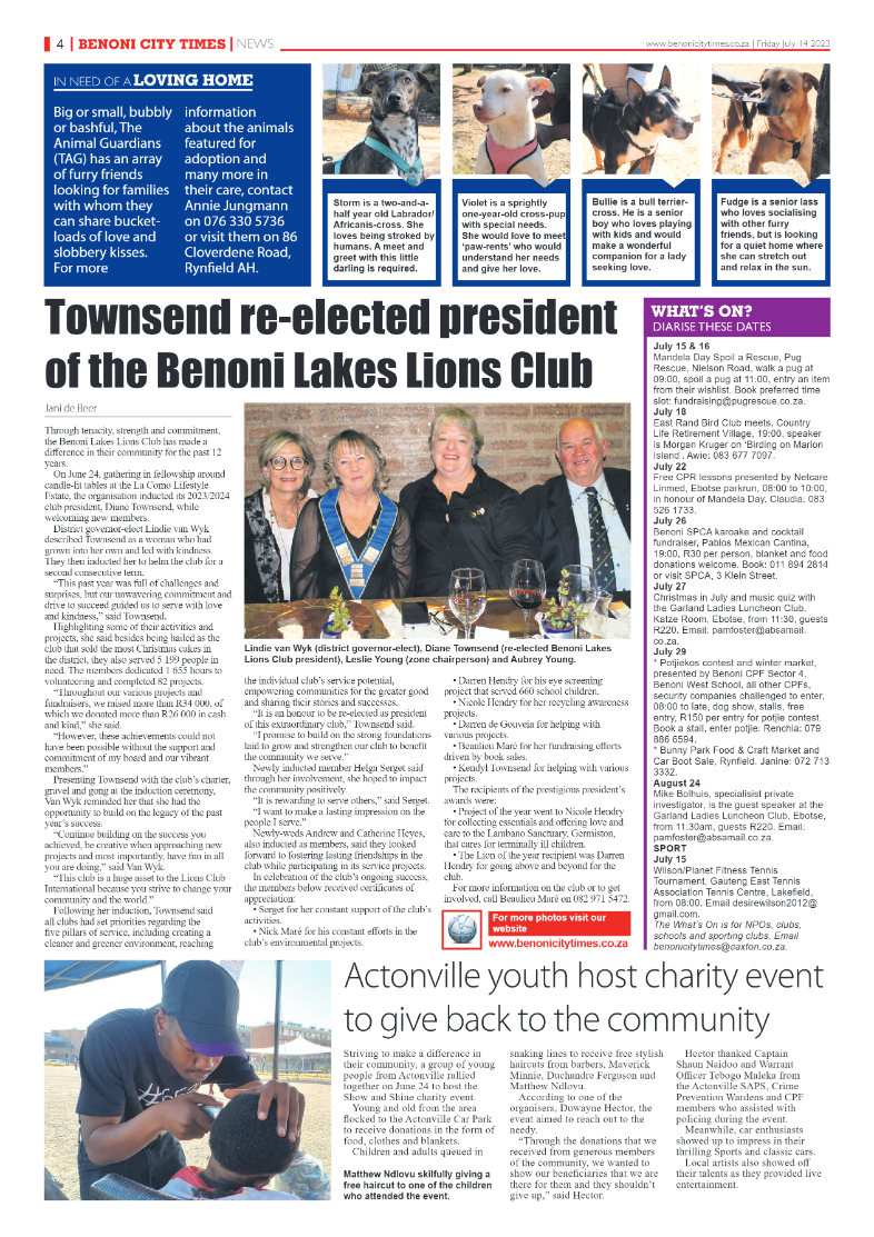Benoni City Times 14 July  2023 page 4