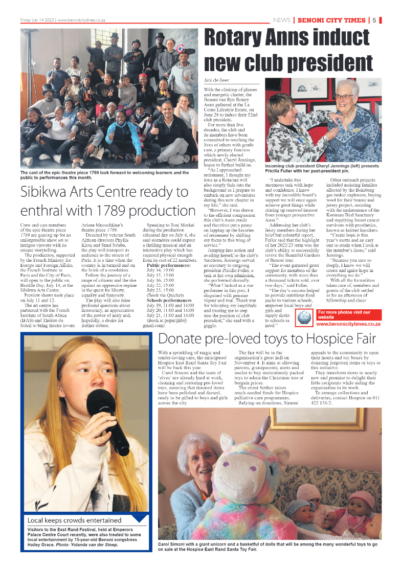 Benoni City Times 14 July  2023 page 5