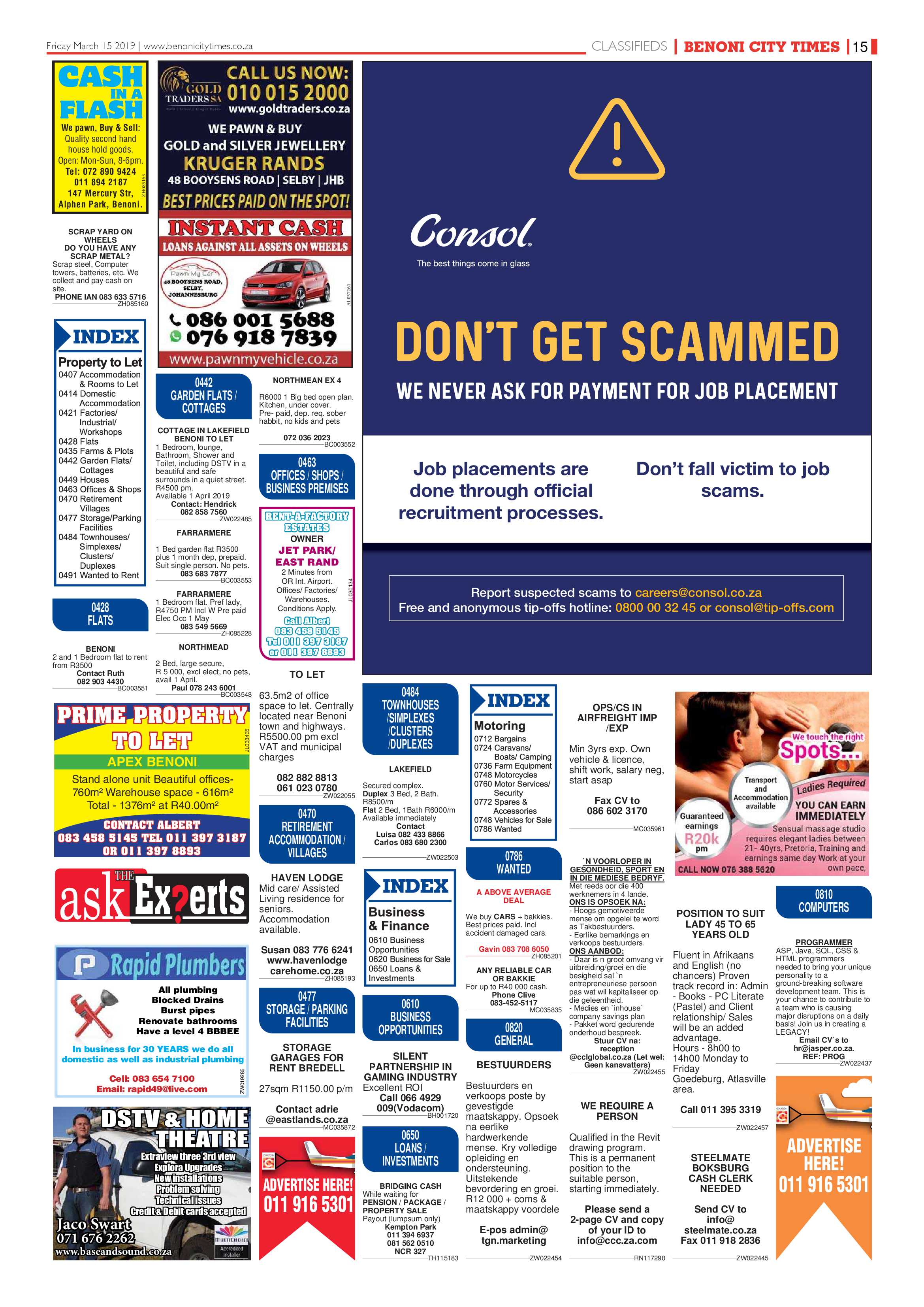 Benoni City Times 14 March 2019 page 15