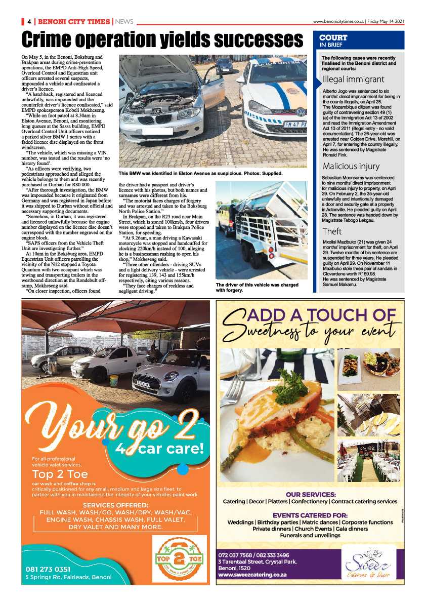 Benoni City Times 14 May 2021 page 4