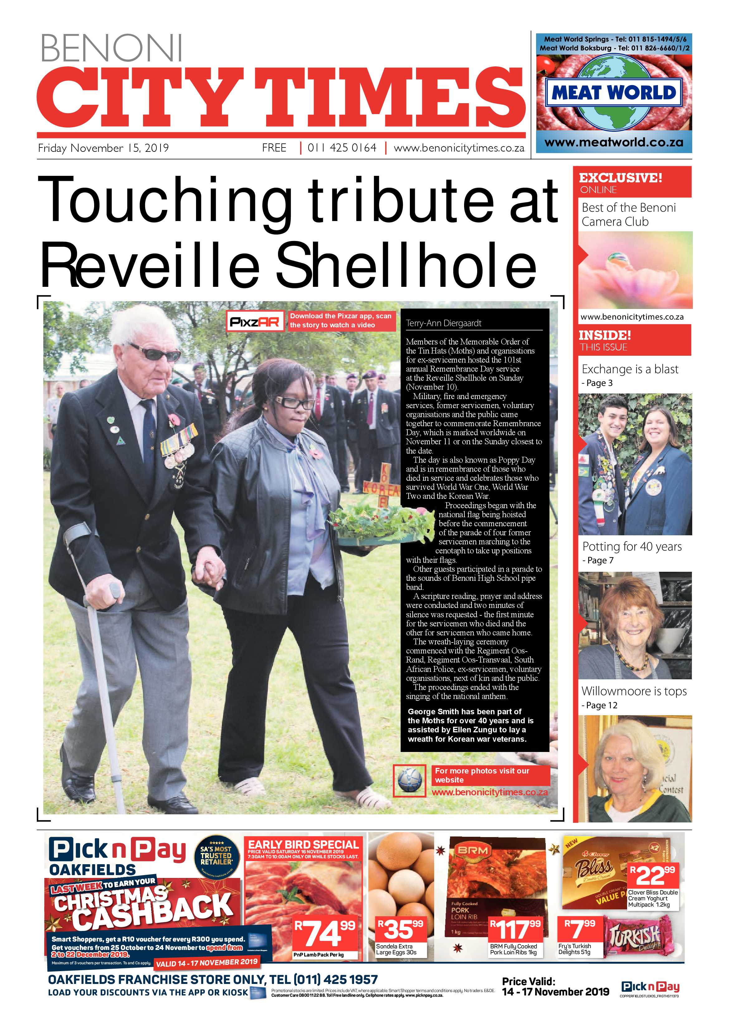 Benoni City Times 14 November 2019 page 1