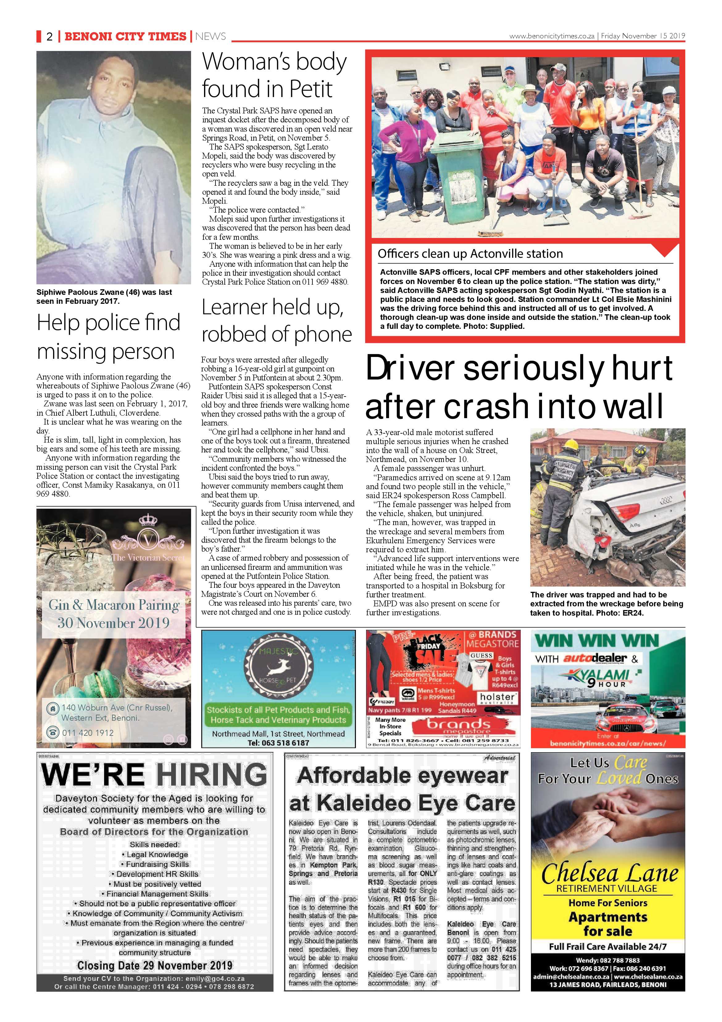 Benoni City Times 14 November 2019 page 2
