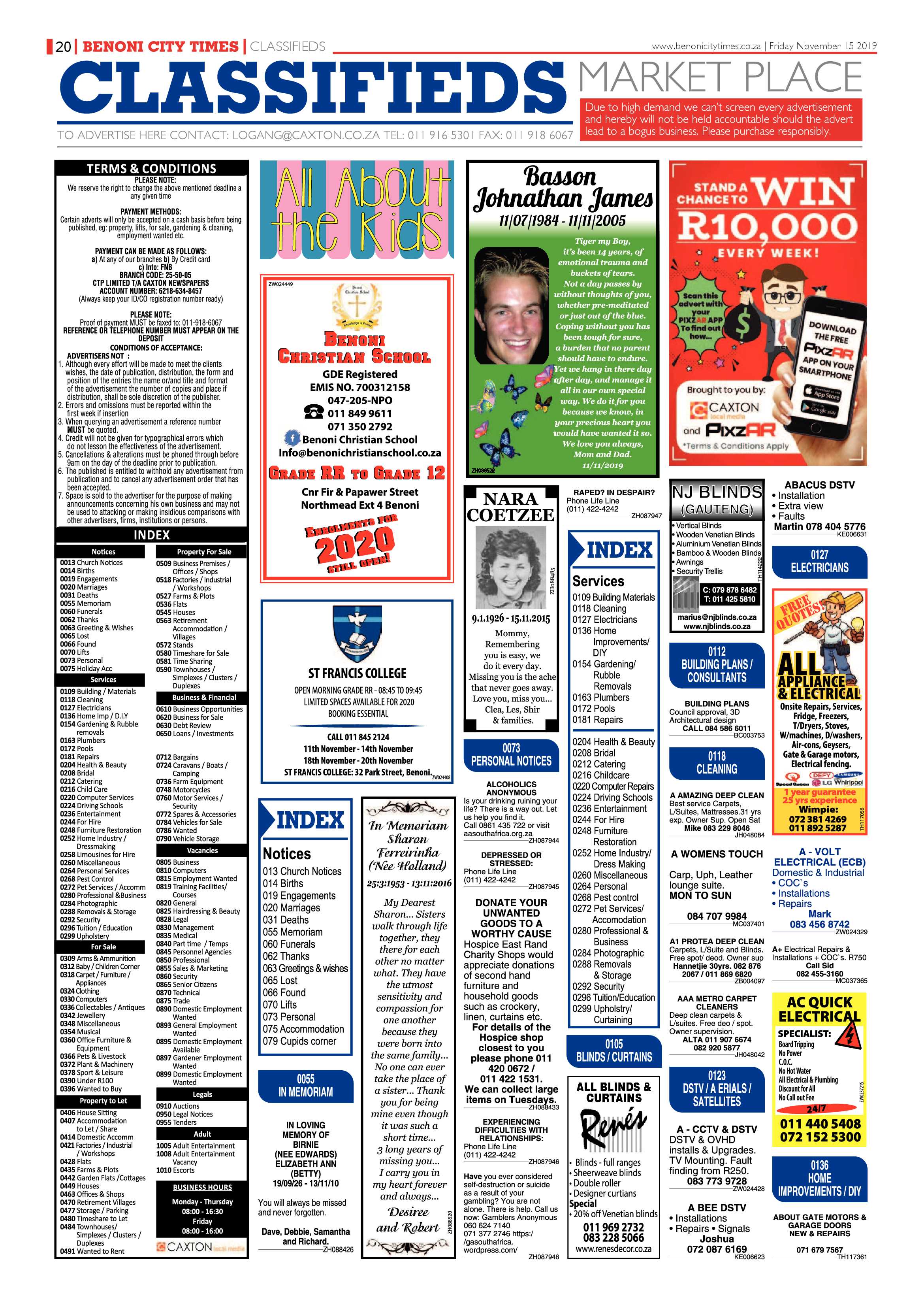 Benoni City Times 14 November 2019 page 20