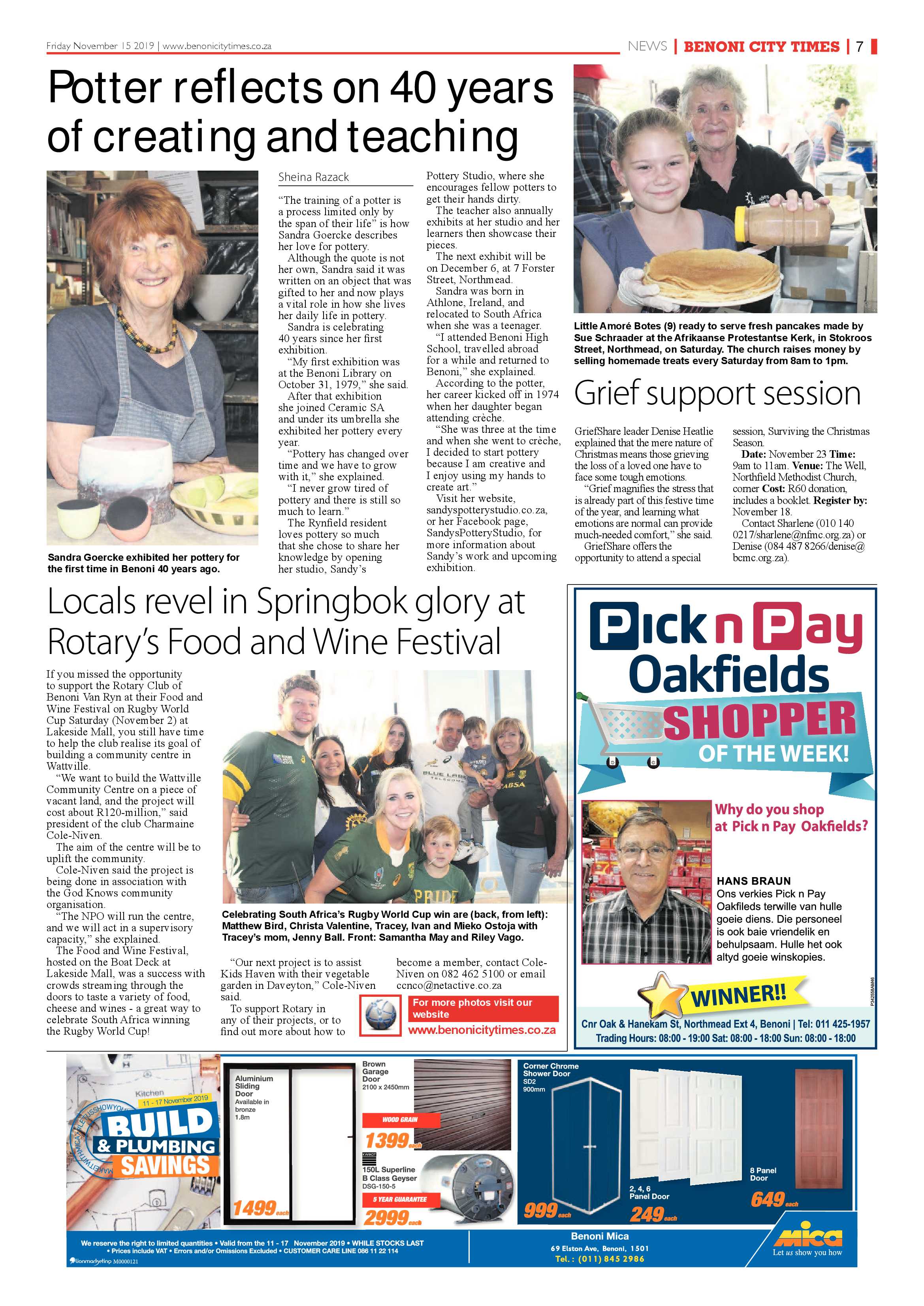 Benoni City Times 14 November 2019 page 7
