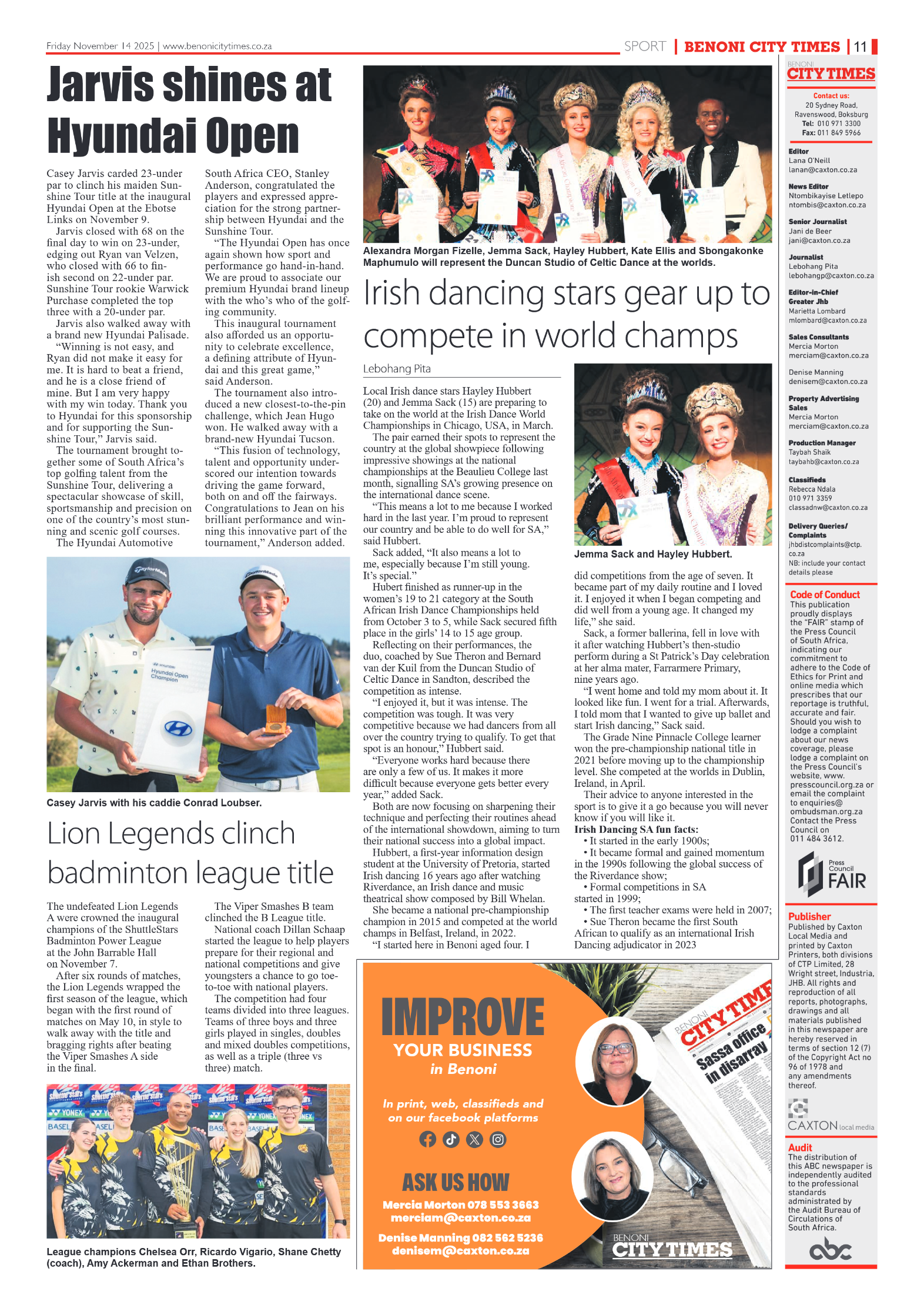 Benoni City Times 14 November 2025 page 13