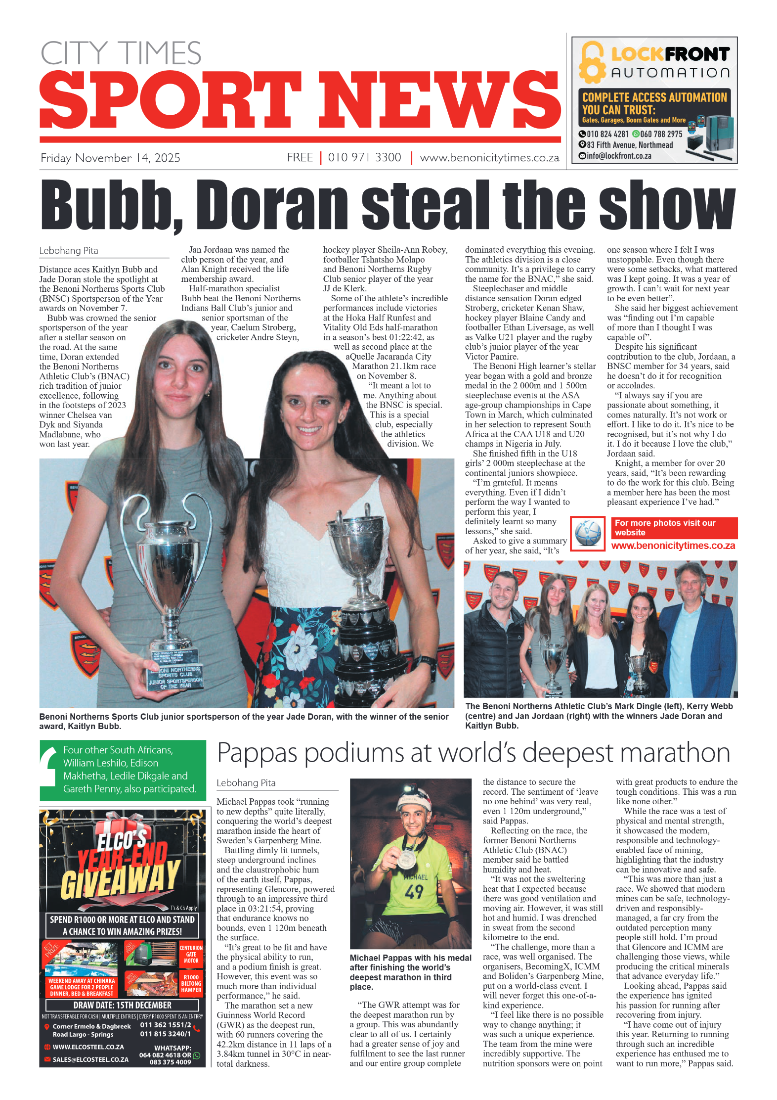 Benoni City Times 14 November 2025 page 14