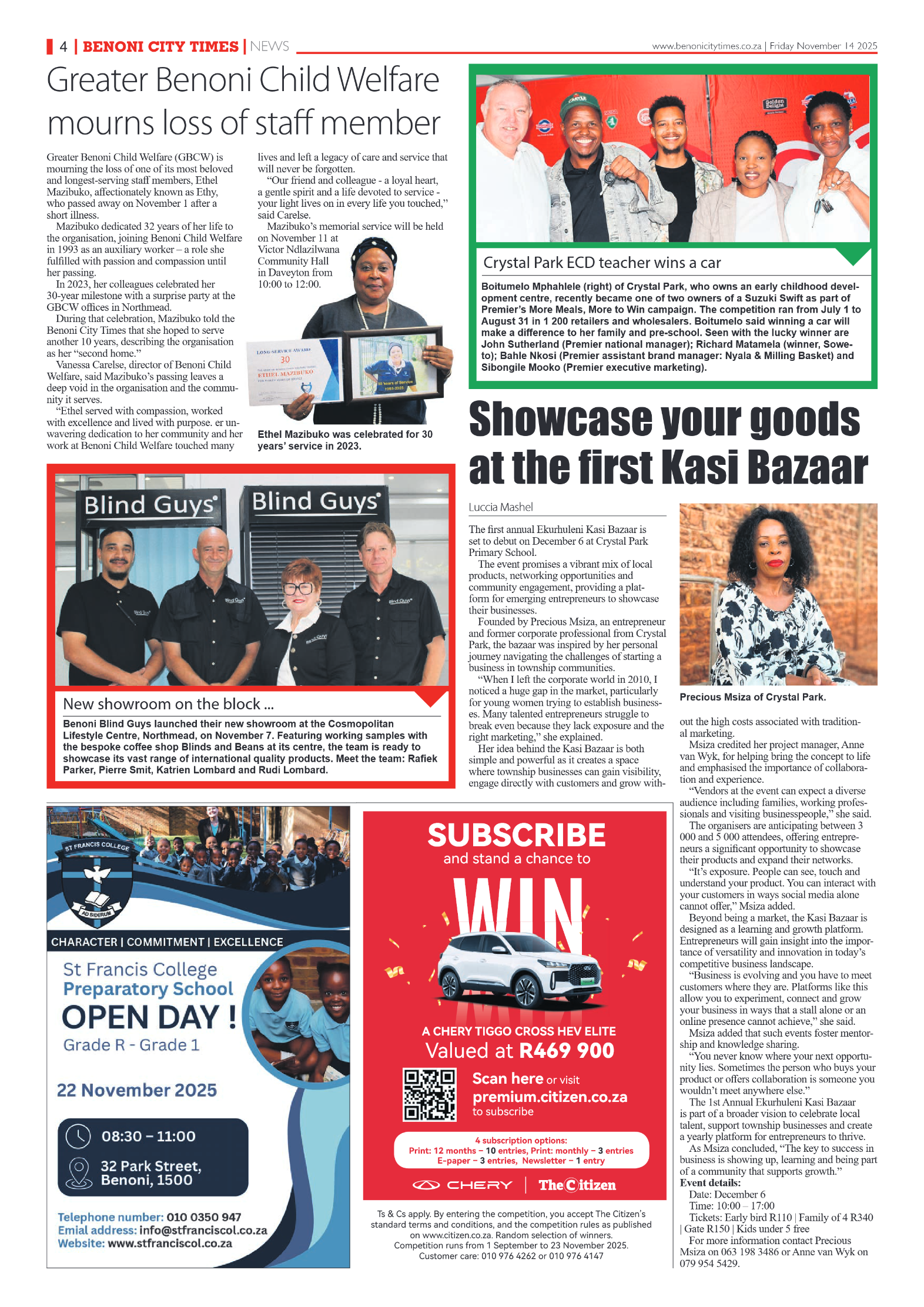 Benoni City Times 14 November 2025 page 6