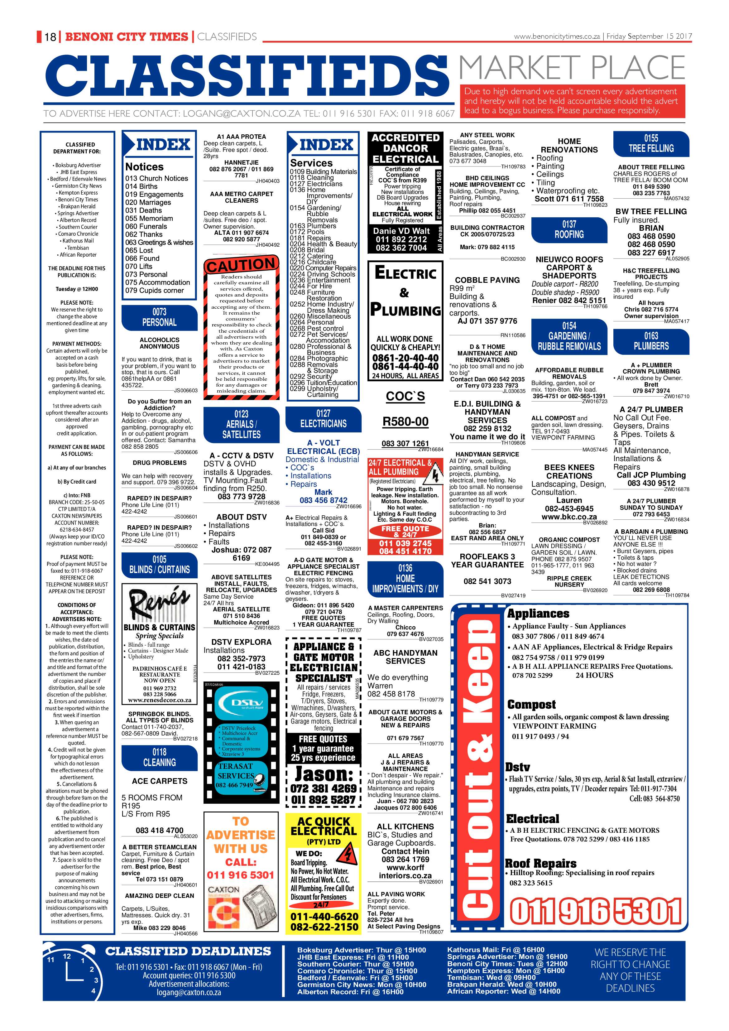 Benoni City Times 14 September 2017 page 18